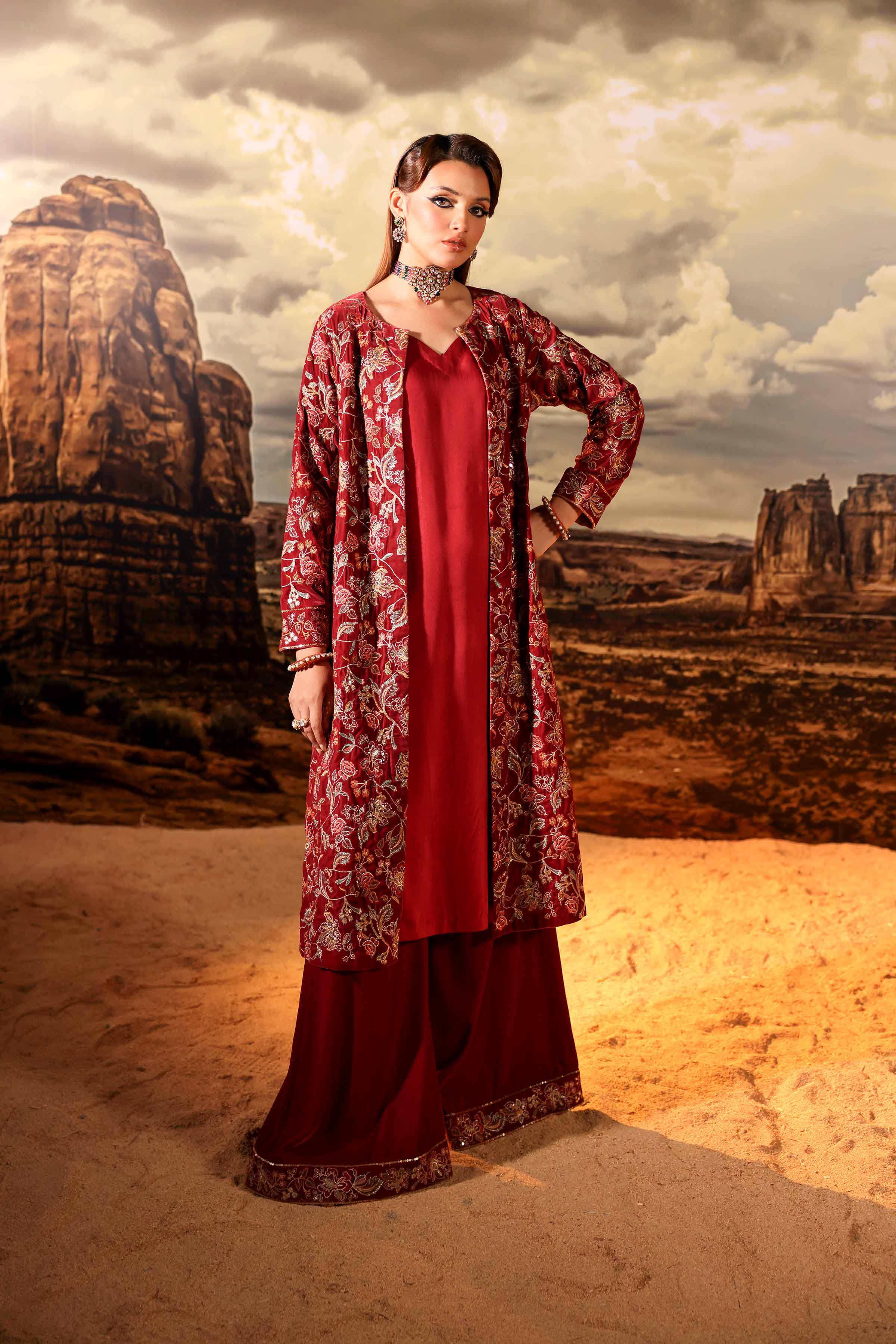 3 Piece - Embroidered Suit - KFW24-13