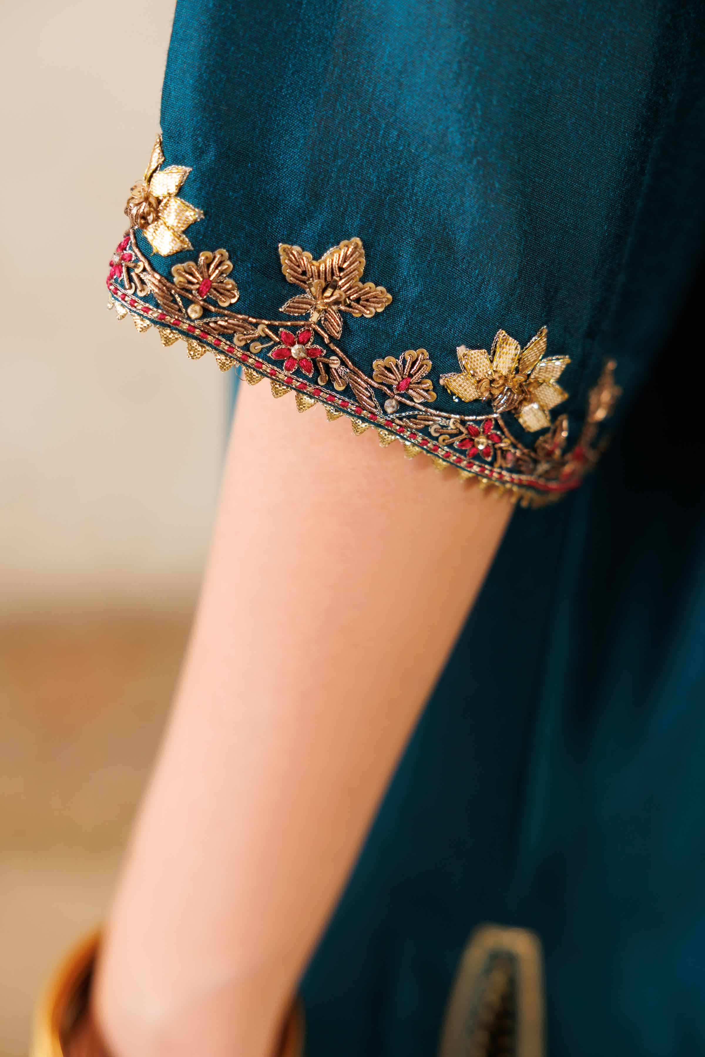 NISHATUAE - Blue Embroidered Fancy Bonanza 3-piece Ready to wear Suit