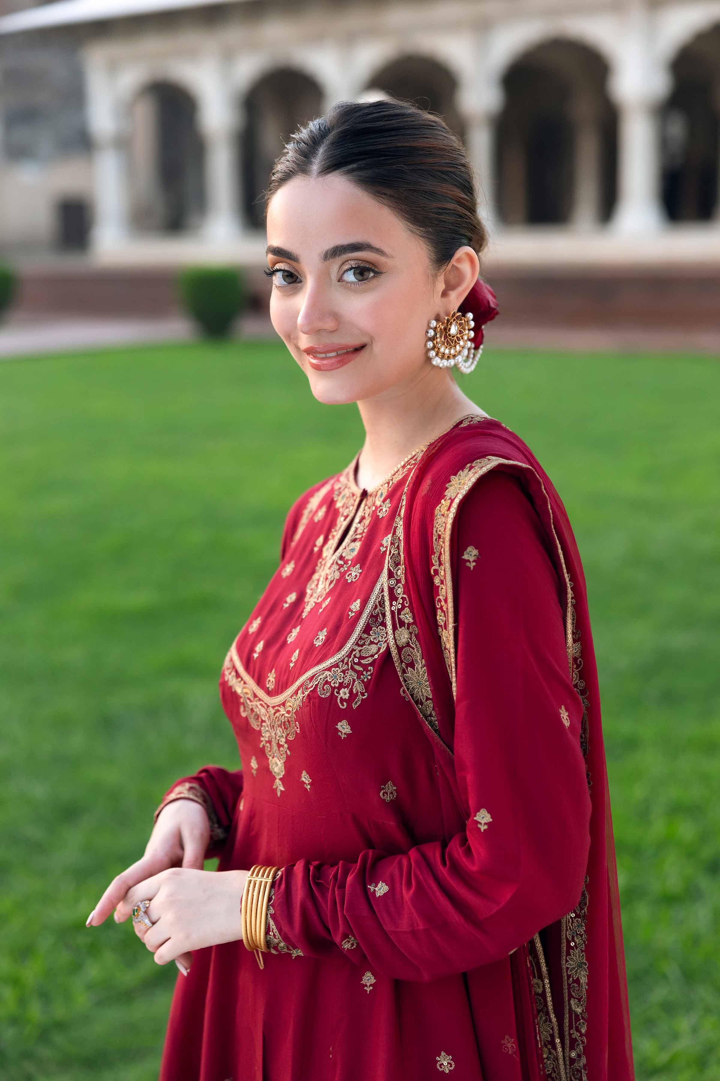 NISHATUAE - Red Embroidered Viscose 3-piece Ready to wear Suit