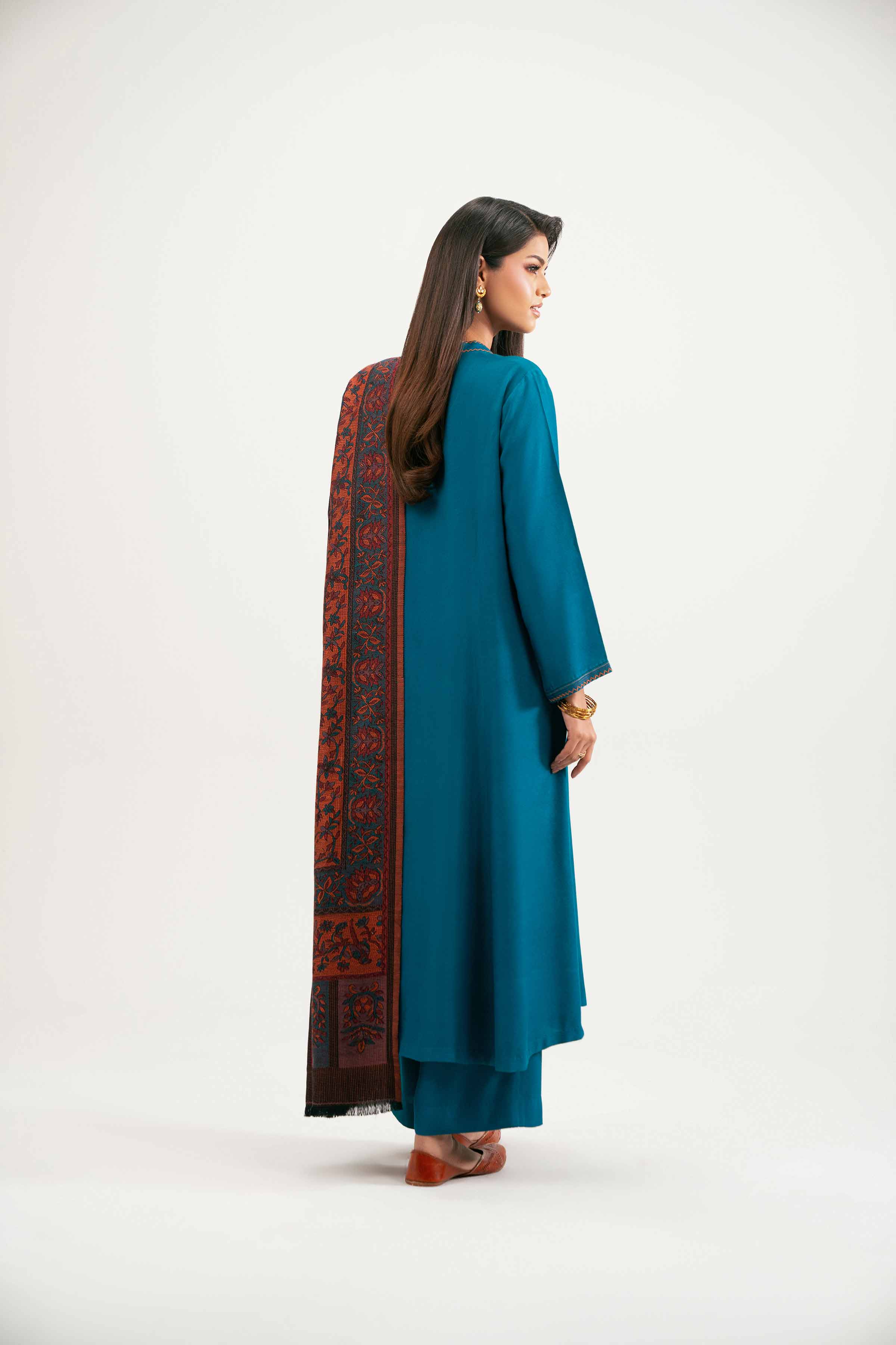 NISHATUAE - Blue Solids Linen 3-piece Ready to wear Suit