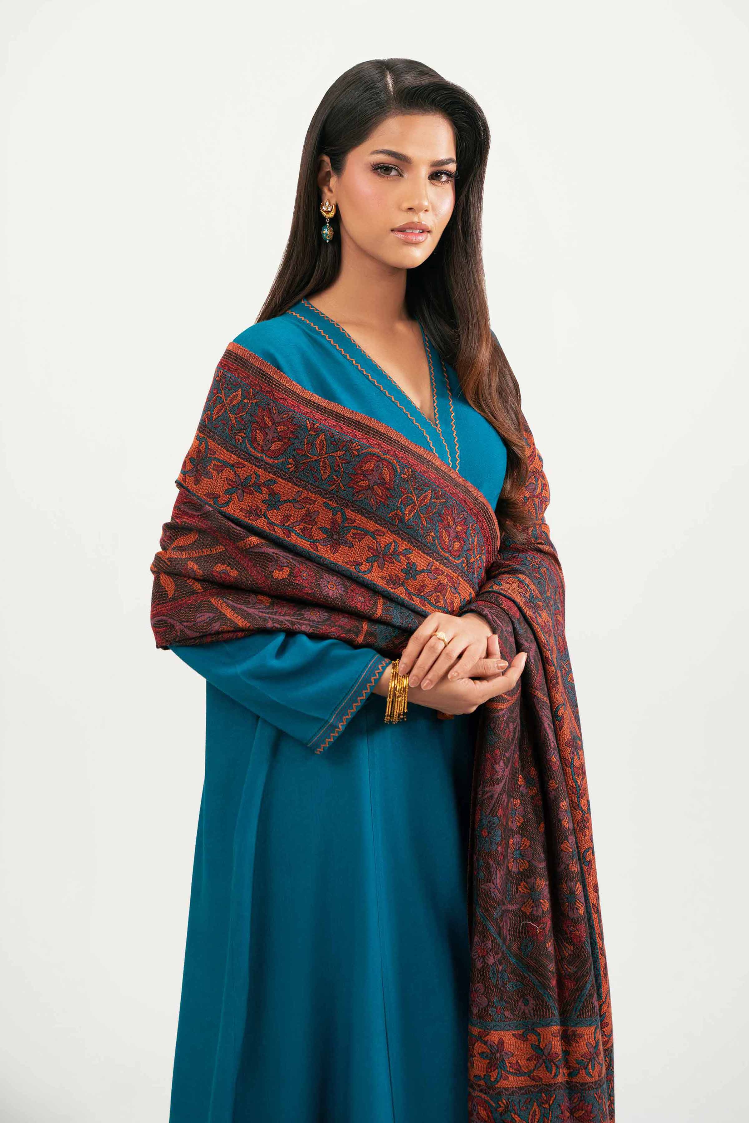 NISHATUAE - Blue Solids Linen 3-piece Ready to wear Suit