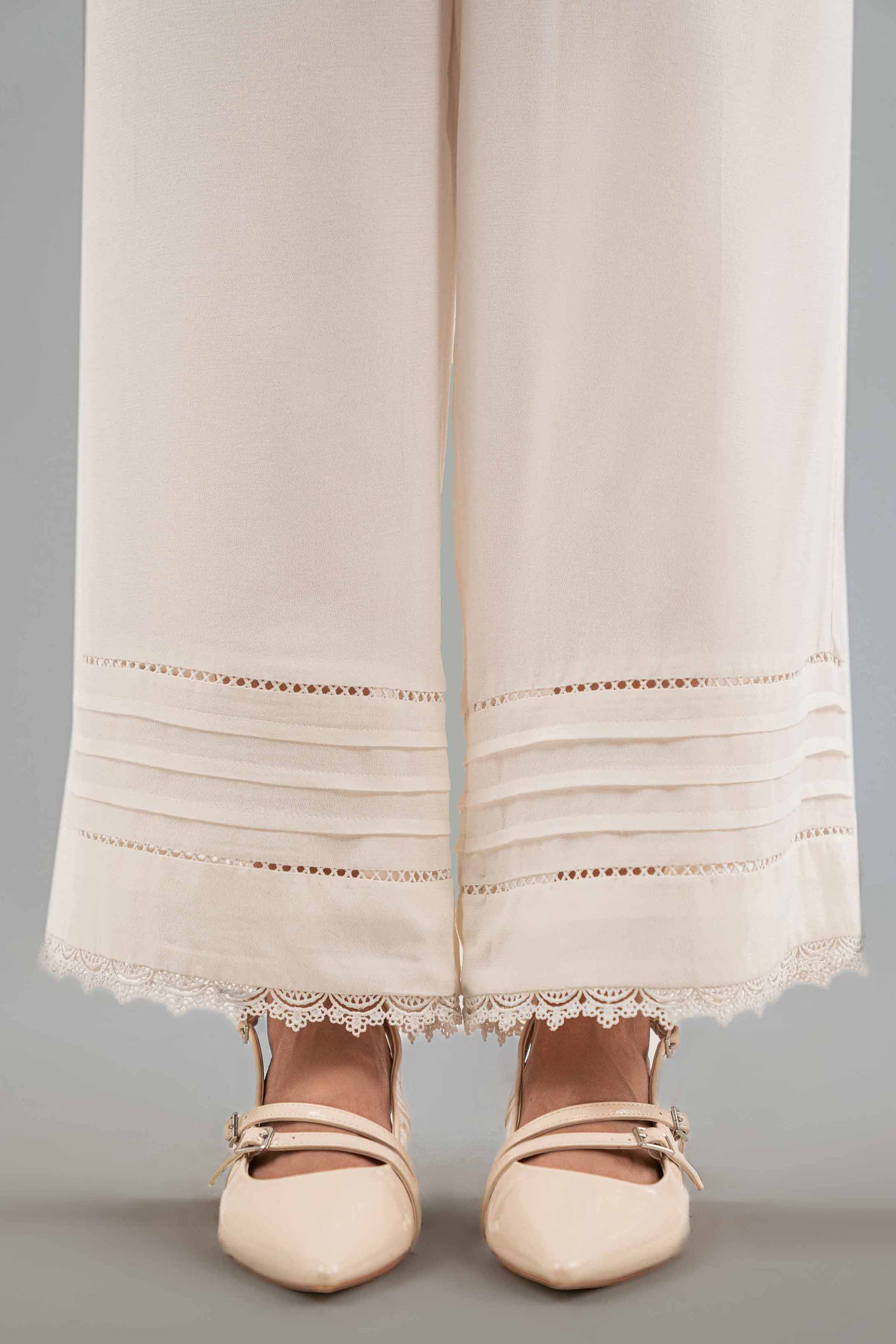 NISHATUAE - White Solids Grip Ready to wear Trousers