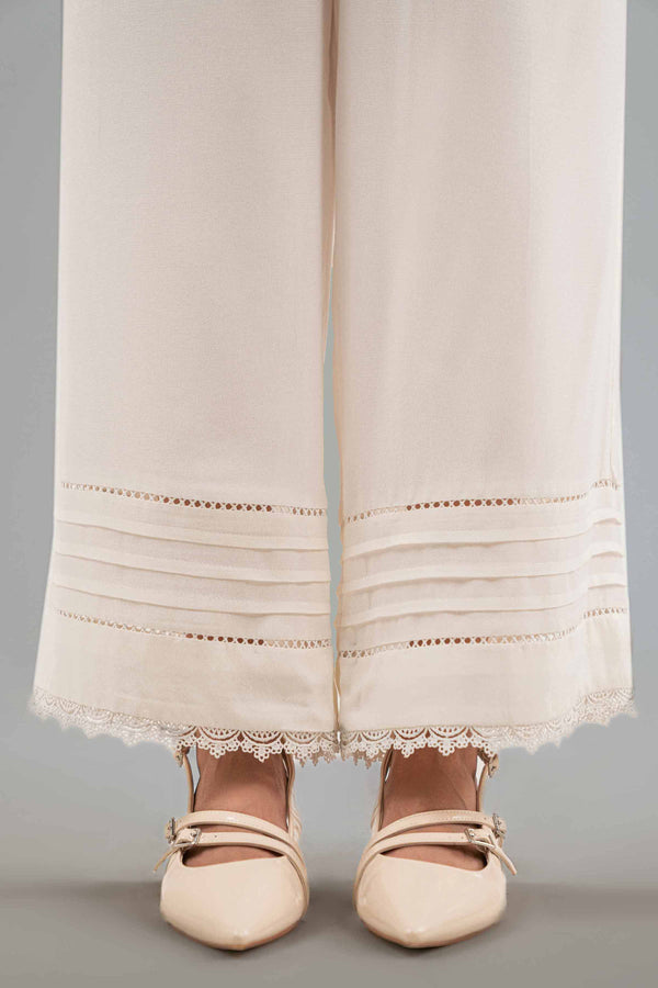 NISHATUAE - White Solids Grip Ready to wear Trousers