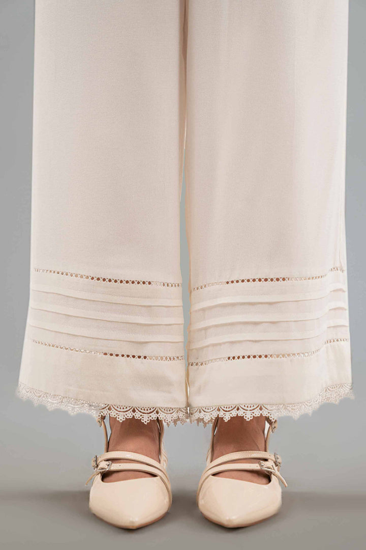 NISHATUAE - White Solids Grip Ready to wear Trousers