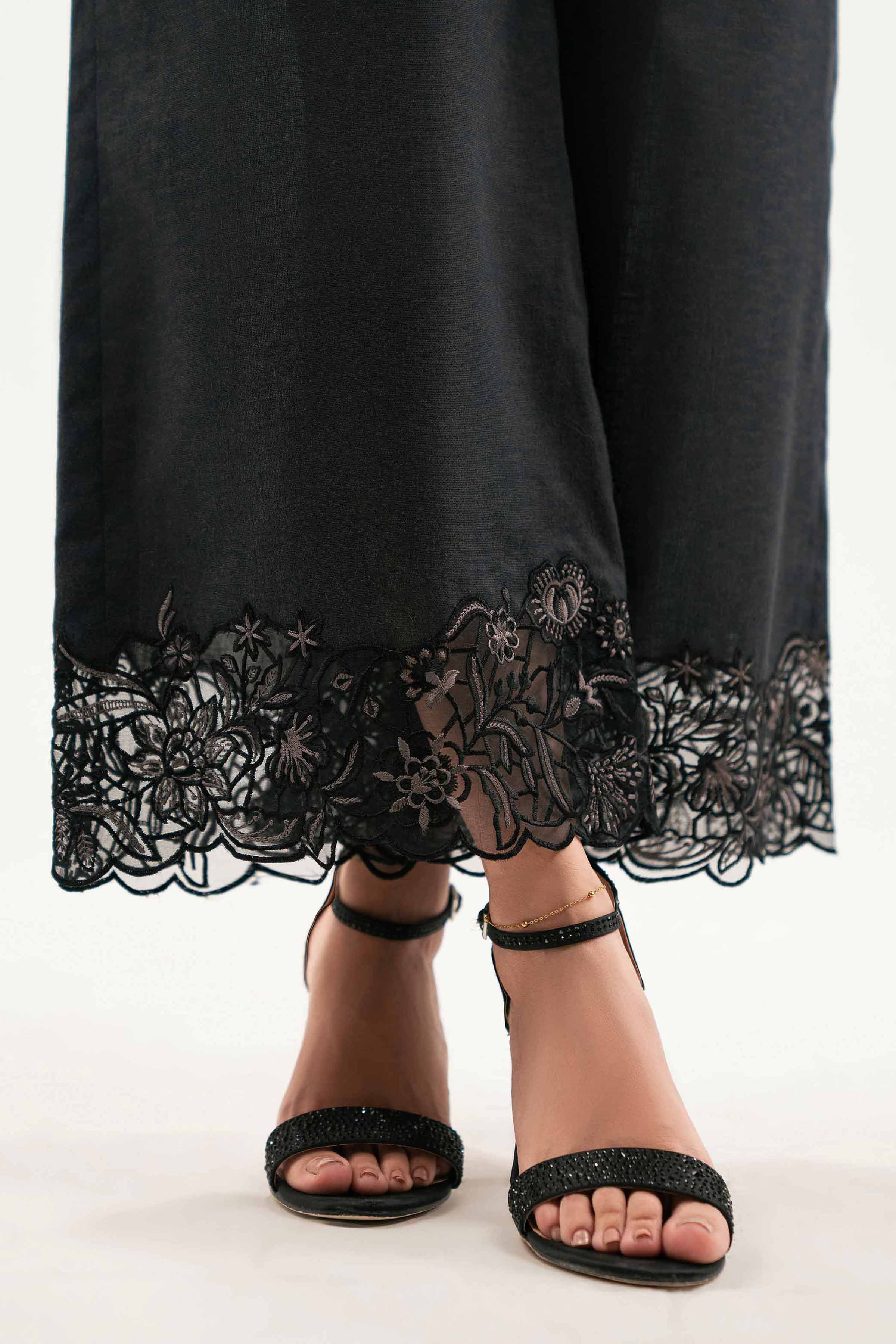 NISHATUAE - Black Embroidered Karandi Ready to wear Pants