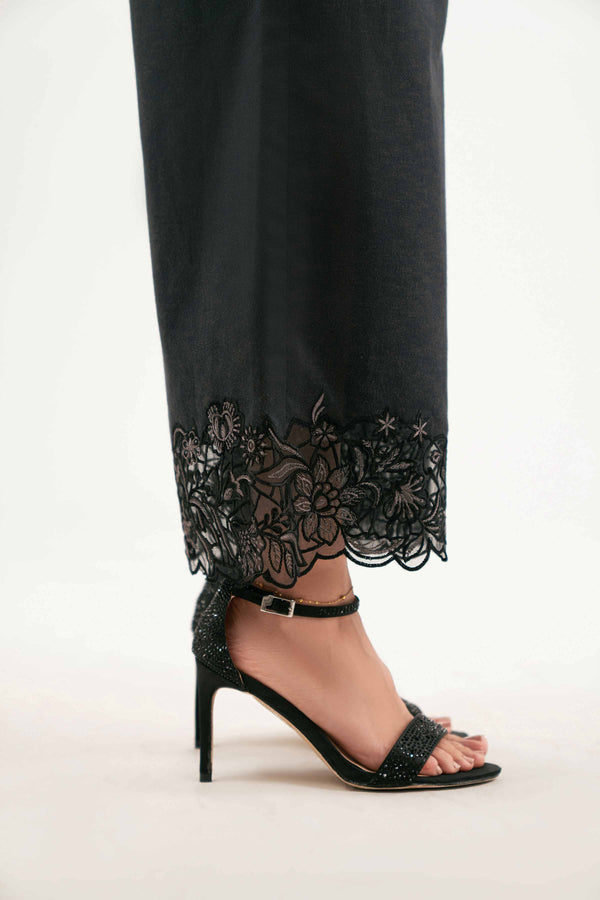 NISHATUAE - Black Embroidered Karandi Ready to wear Pants