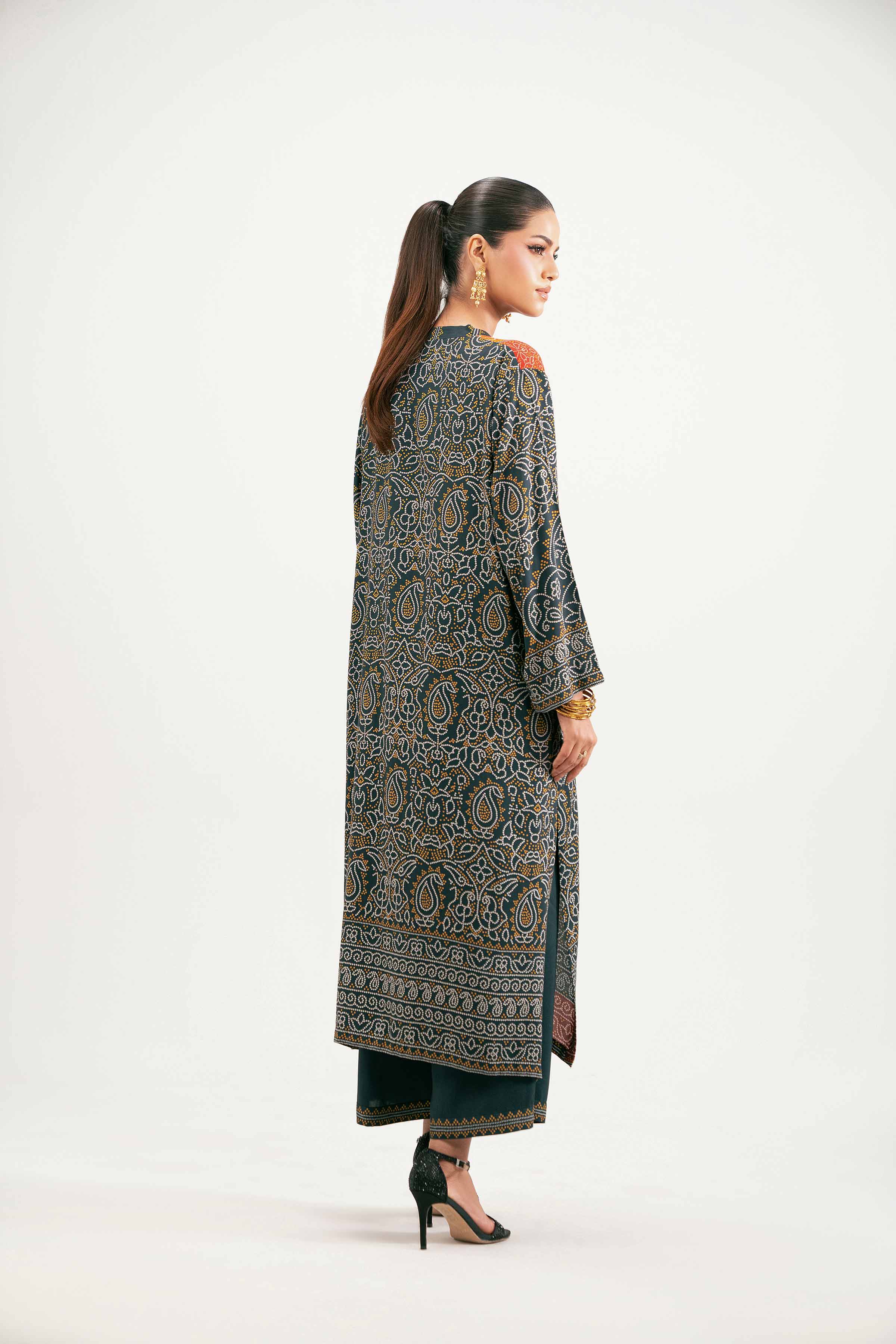NISHATUAE - Multi Printed Linen 2-piece Ready to wear Dress