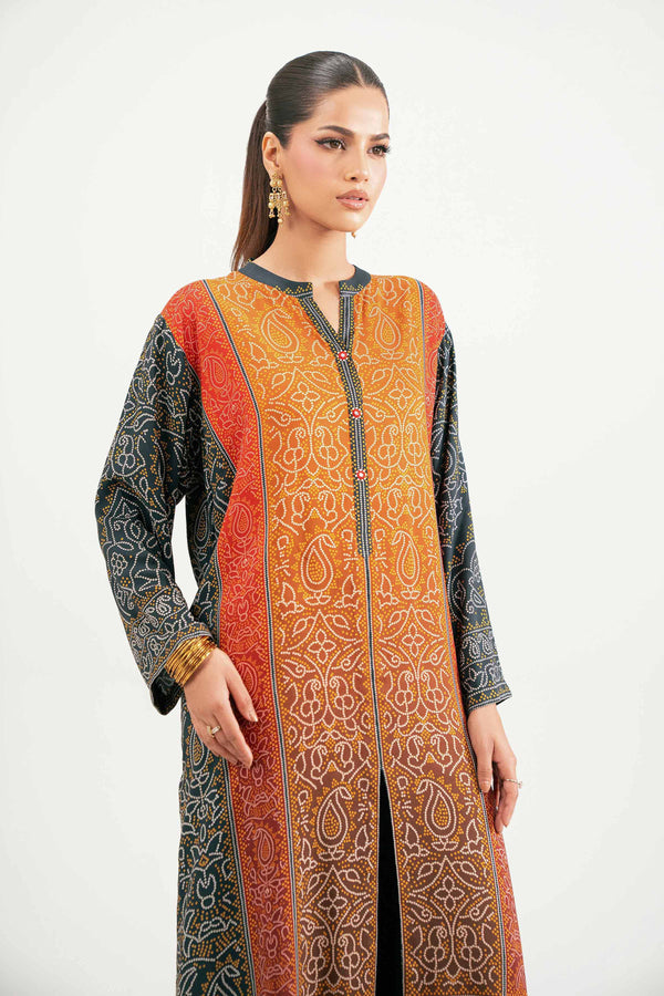 NISHATUAE - Multi Printed Linen 2-piece Ready to wear Dress