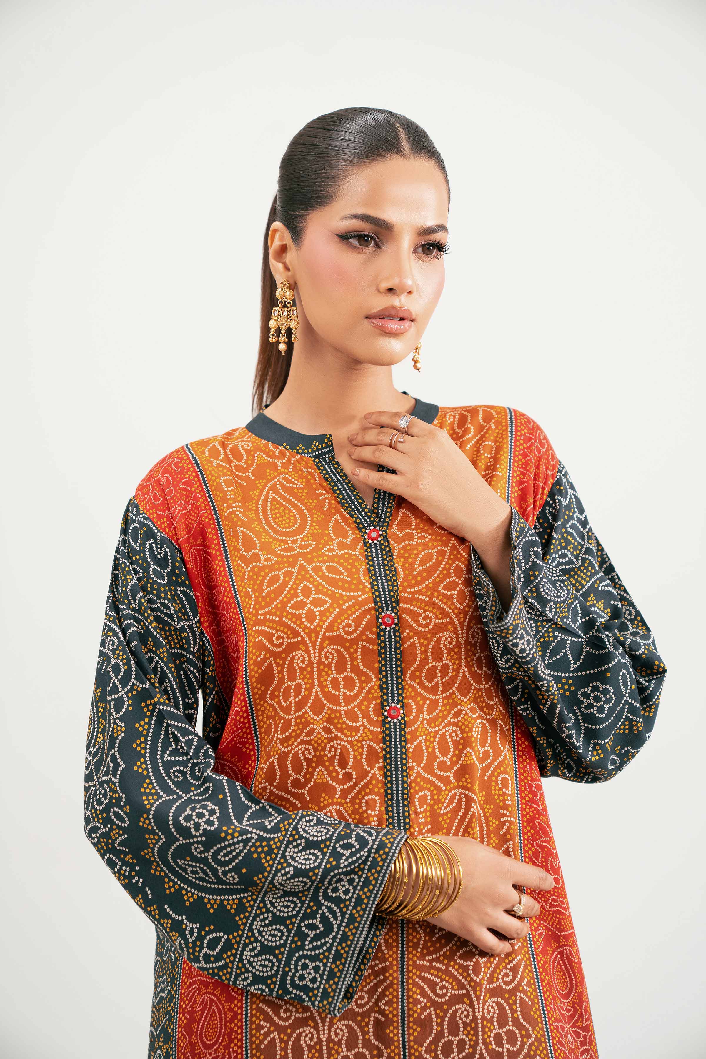 NISHATUAE - Multi Printed Linen 2-piece Ready to wear Dress
