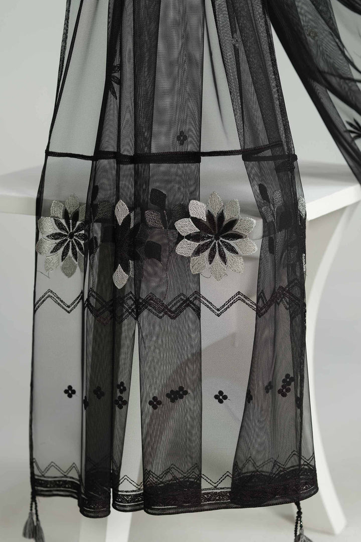 NISHATUAE - Black Embroidered Net dupatta