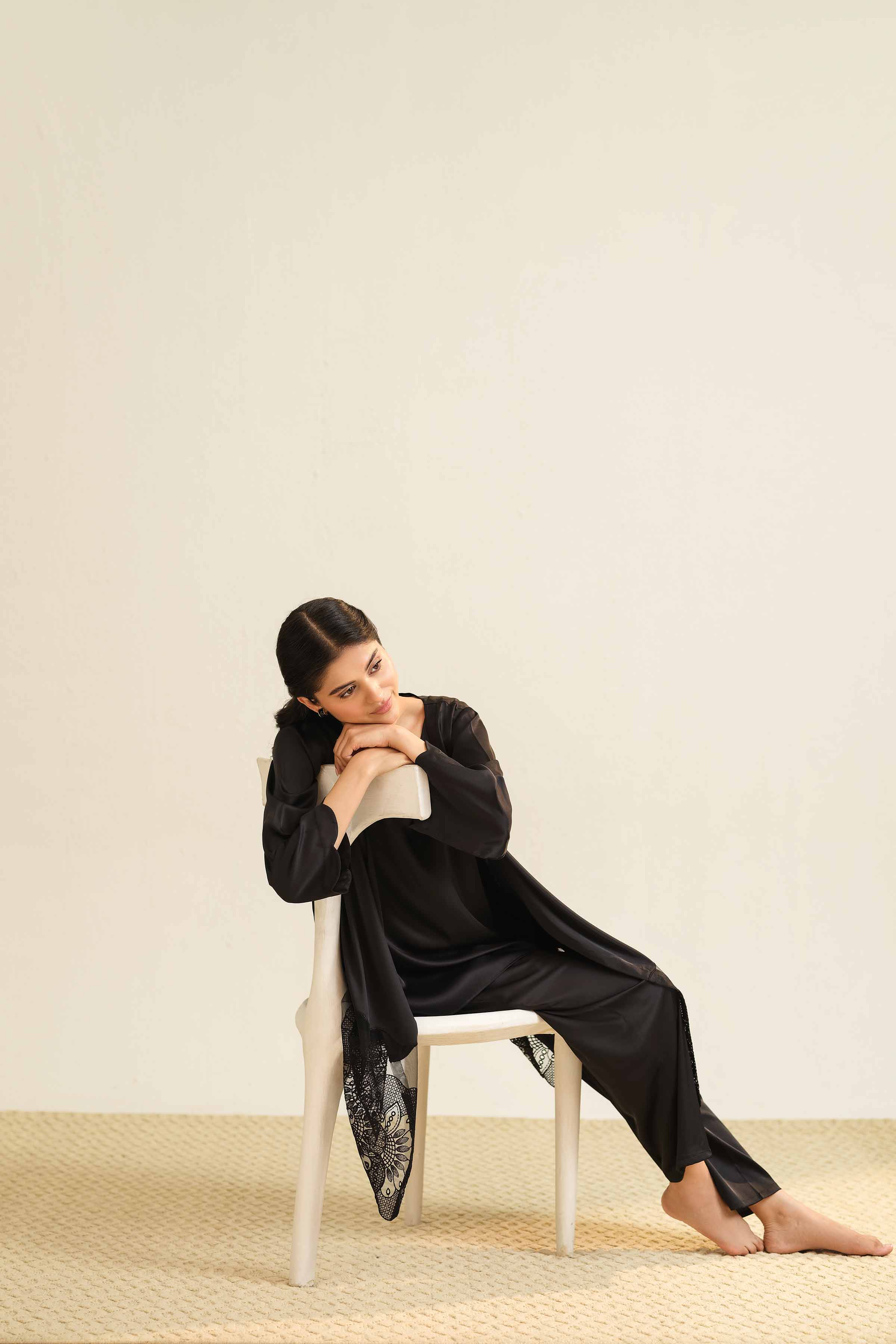 3 Piece - Embroidered Loungewear - KLS25-08