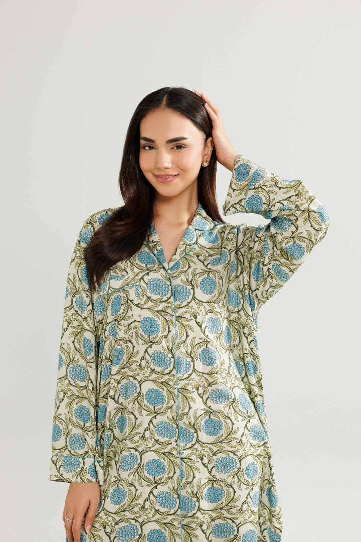 NISHATUAE - Green Printed Linen 2-piece Ready to wear Dress