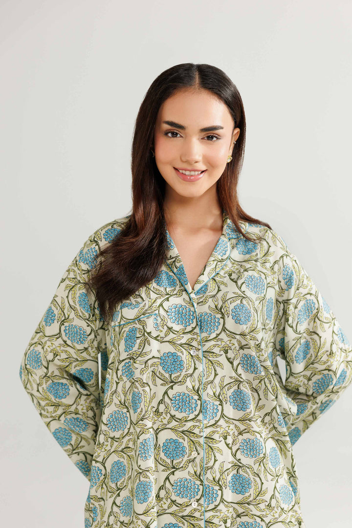NISHATUAE - Green Printed Linen 2-piece Ready to wear Dress