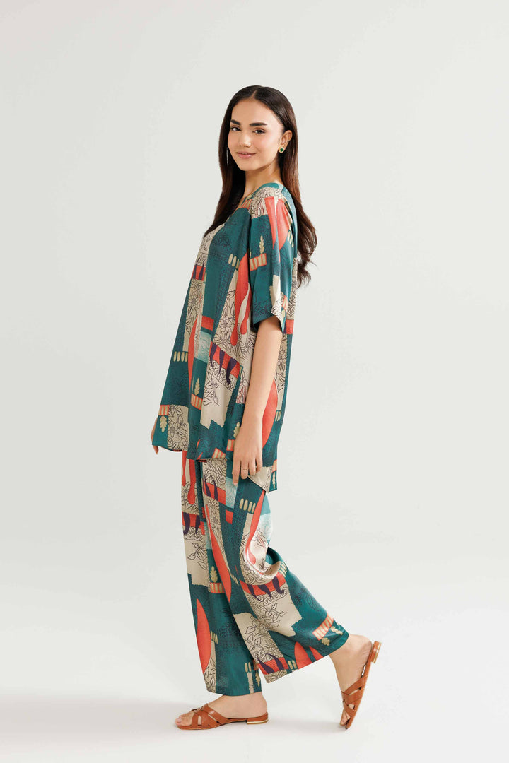 NISHATUAE - Green Embroidered Silk 2-piece Ready to wear Dress