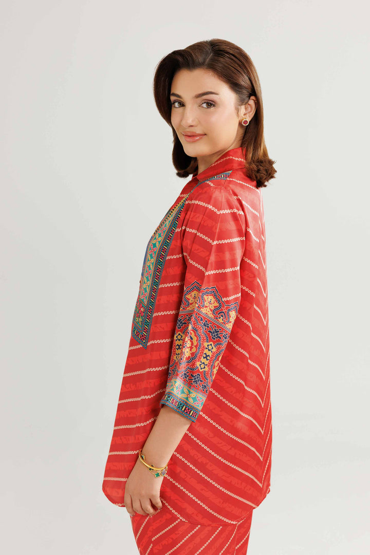 NISHATUAE - Red Embroidered Silk 2-piece Ready to wear Dress