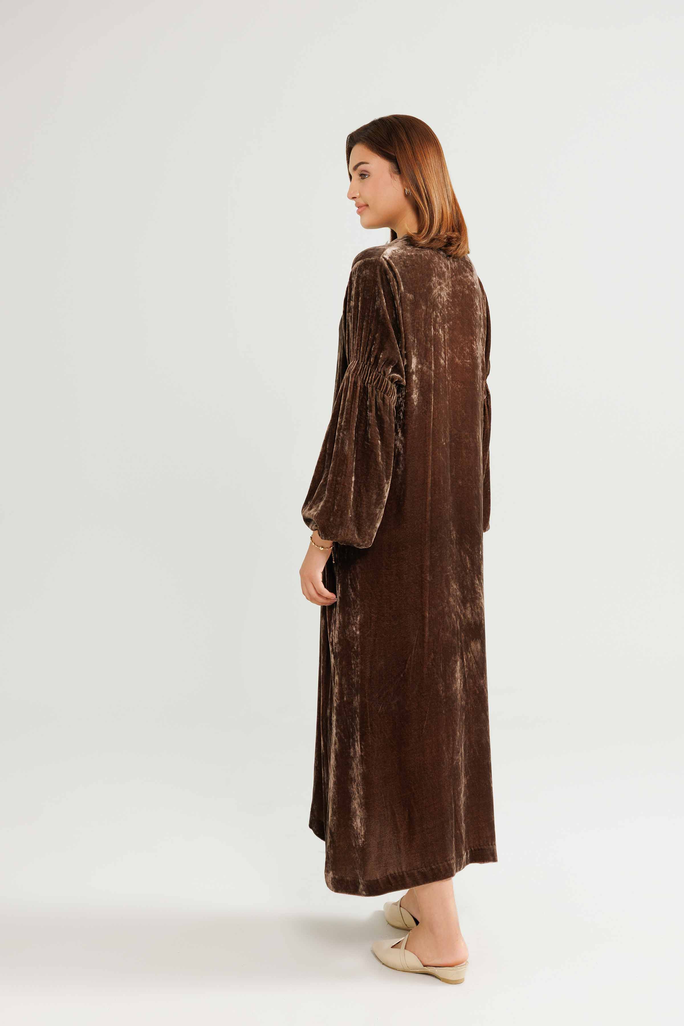 NISHATUAE - Brown Solids Velvet Ready to wear Gown