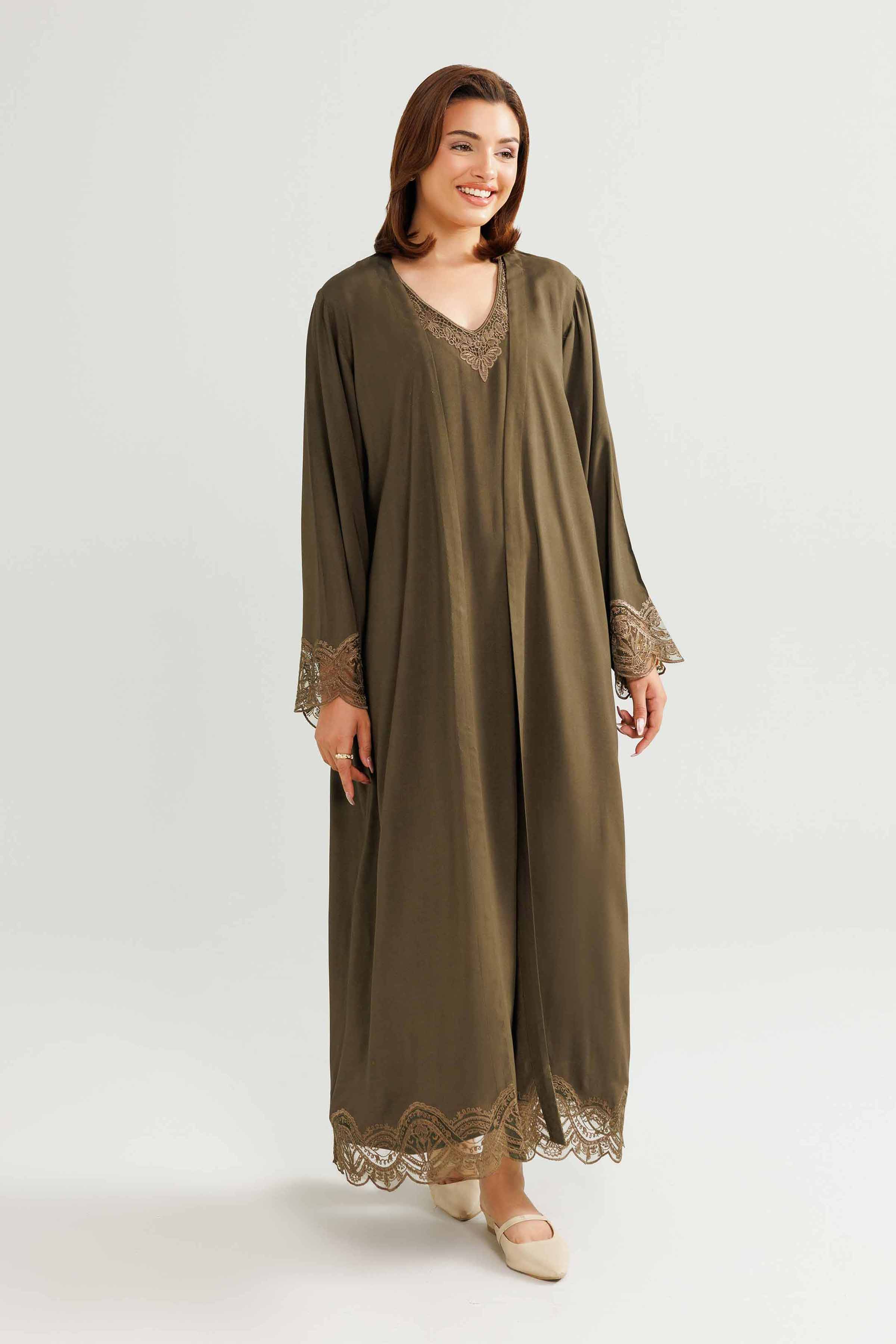 NishatUAE - Green Embroidered Linen 2-piece Ready To Wear Loungewear