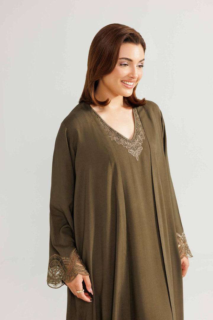 NishatUAE - Green Embroidered Linen 2-piece Ready To Wear Loungewear