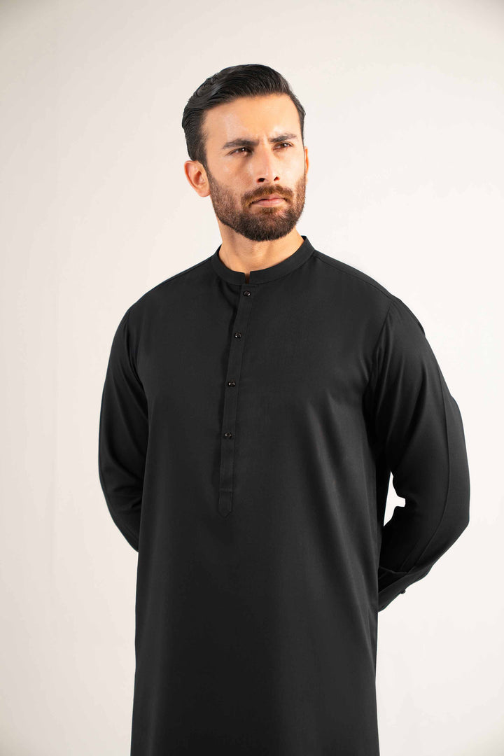 NISHATUAE - Black Solids Linen 2-piece Ready to wear Dress