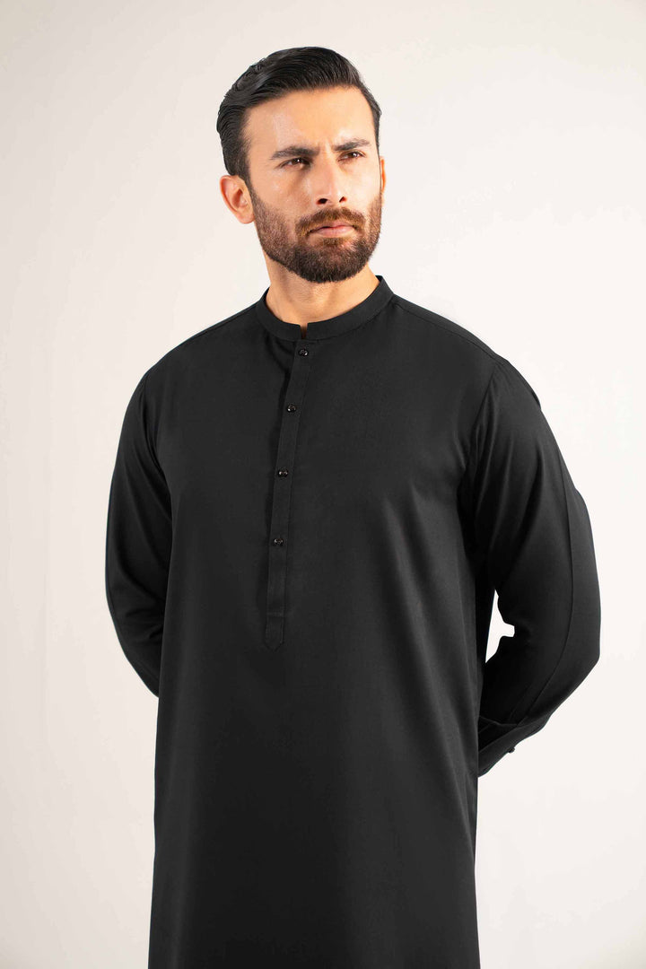 NISHATUAE - Black Solids Linen 2-piece Ready to wear Dress