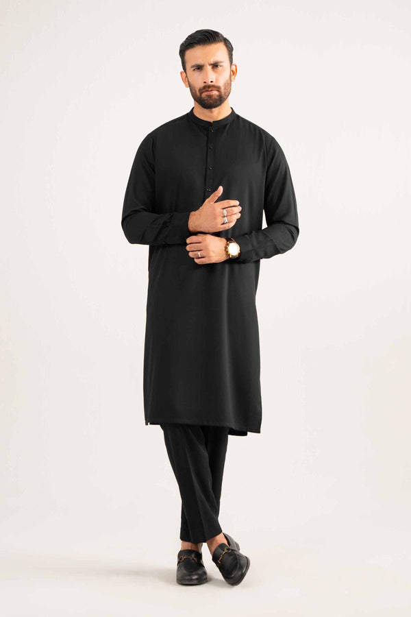 NISHATUAE - Black Solids Linen 2-piece Ready to wear Dress