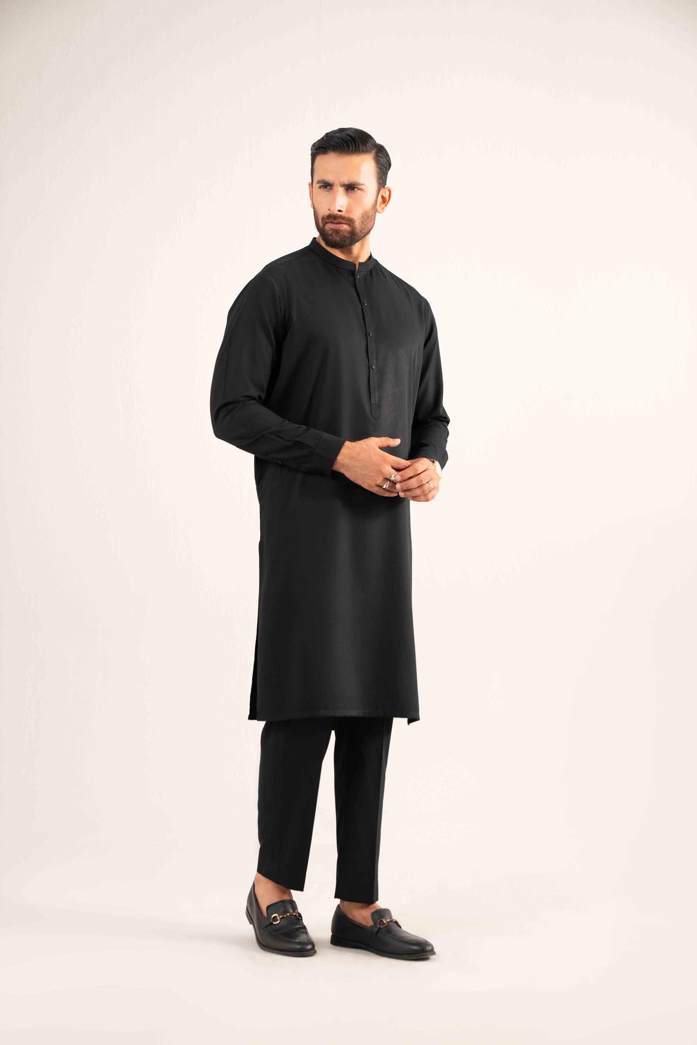 NISHATUAE - Black Solids Linen 2-piece Ready to wear Dress
