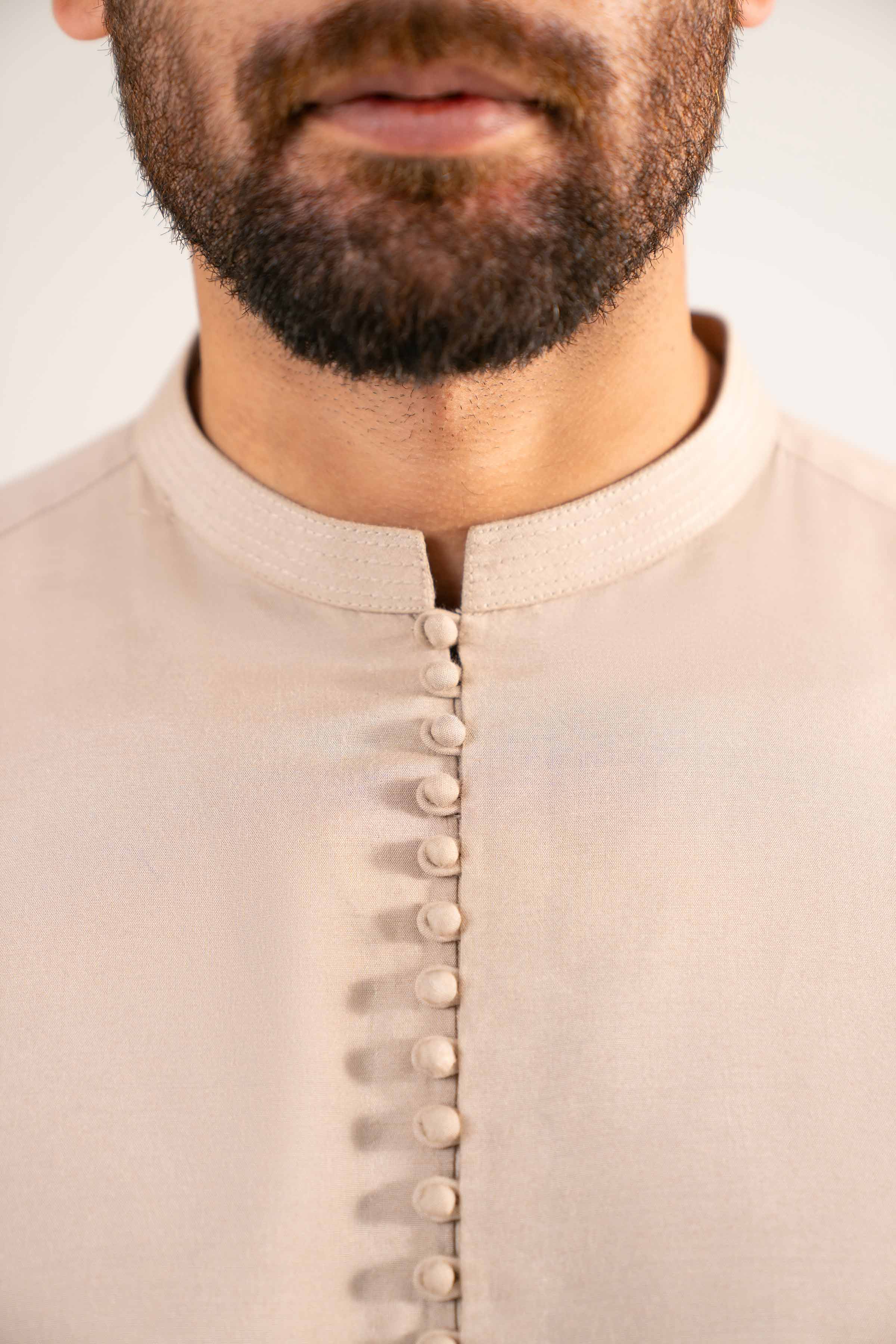 NISHATUAE - Beige Solids Satin 2-piece Ready to wear Dress