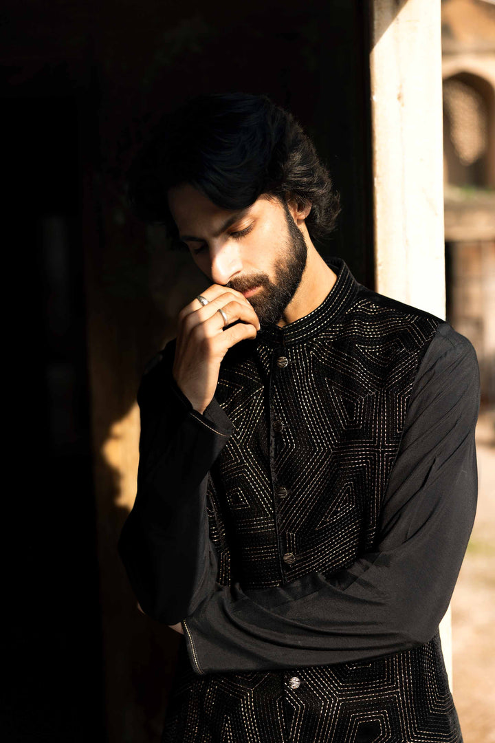 NISHATUAE - Red Embroidered Velvet Ready to wear ready to wear