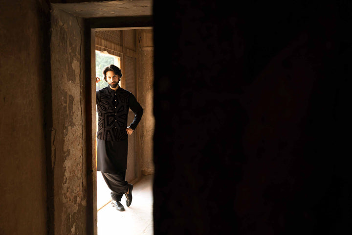 NISHATUAE - Red Embroidered Velvet Ready to wear ready to wear