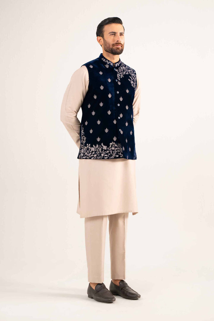 NISHATUAE - Blue Embroidered Velvet Ready to wear ready to wear