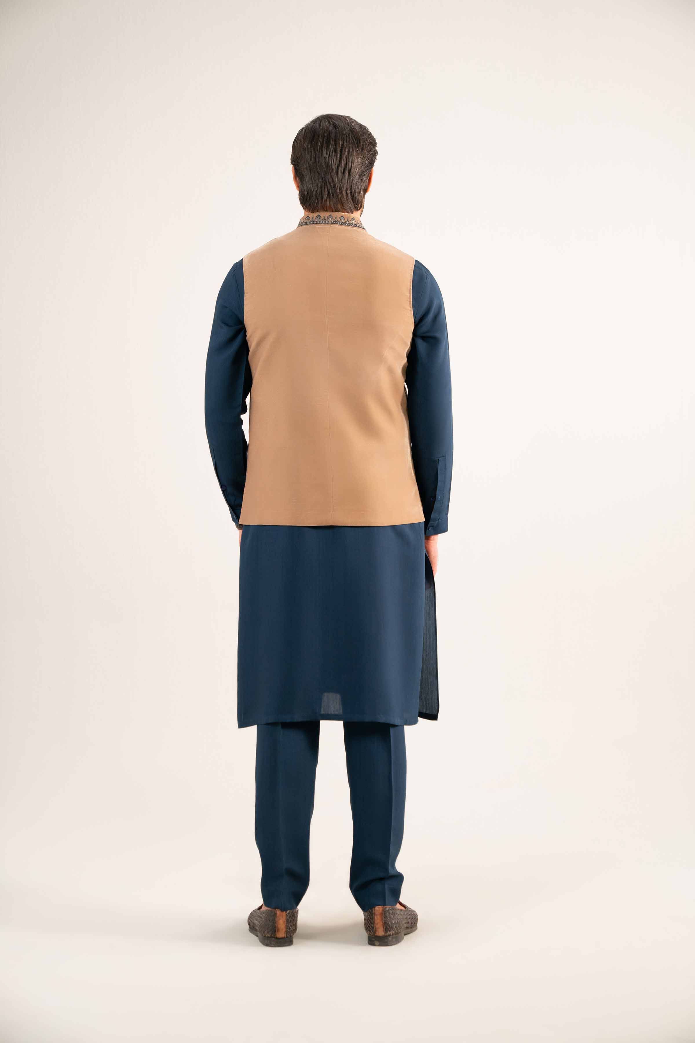 NISHATUAE - Beige Embroidered Velvet Ready to wear ready to wear