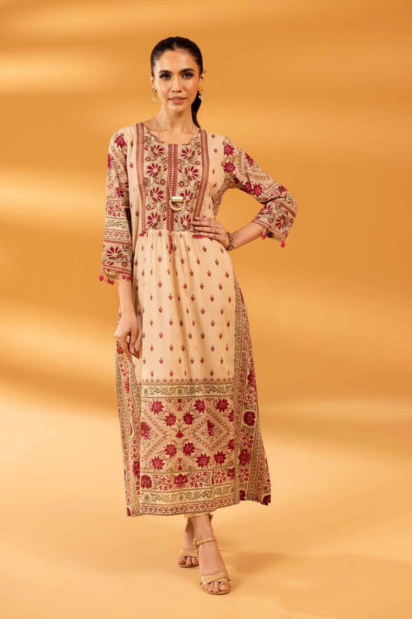 2 Piece - Printed Embroidered Suit - KPS24-01