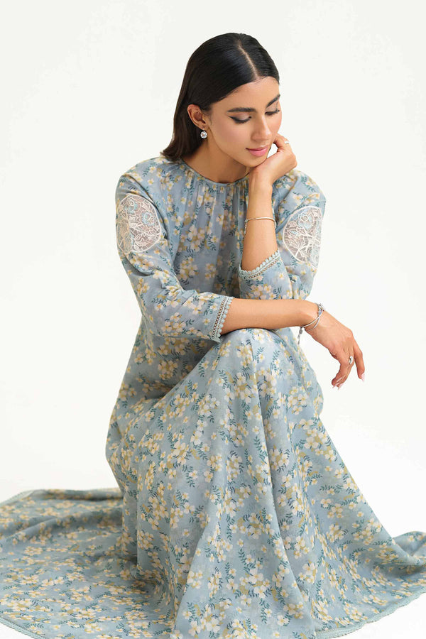 Printed Embroidered Dress - KPS25-01