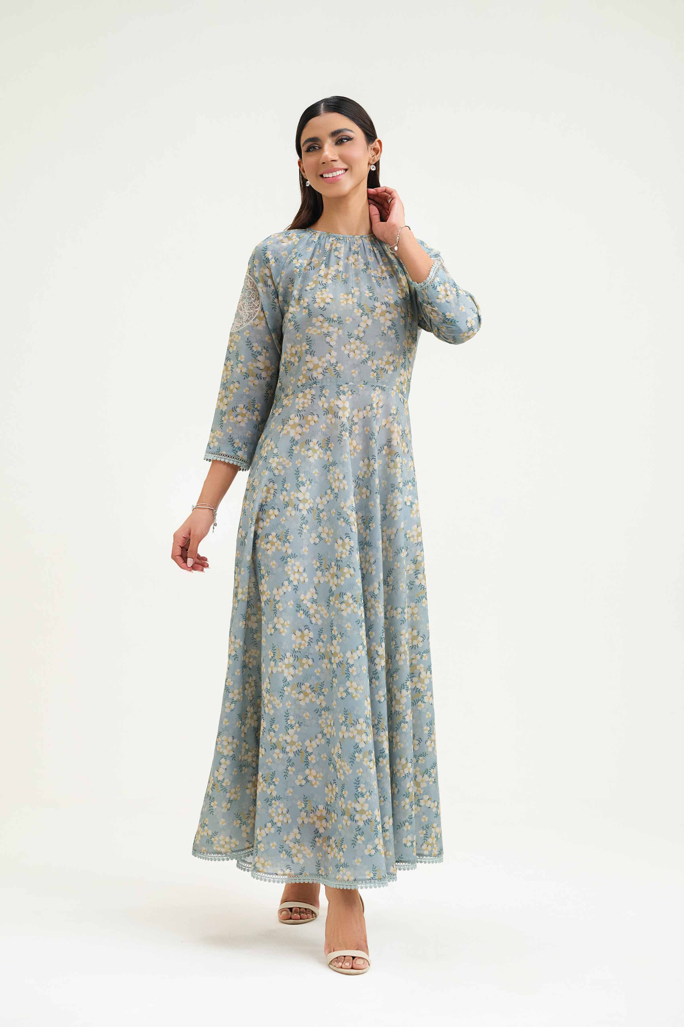 Printed Embroidered Dress - KPS25-01