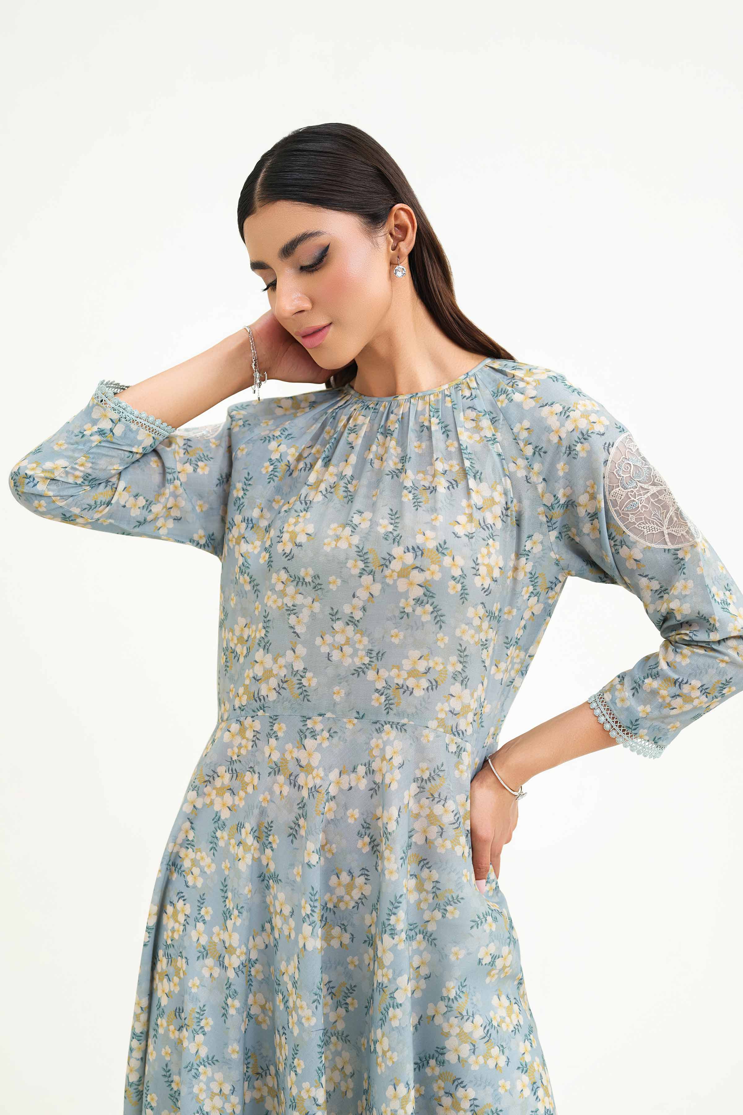 Printed Embroidered Dress - KPS25-01