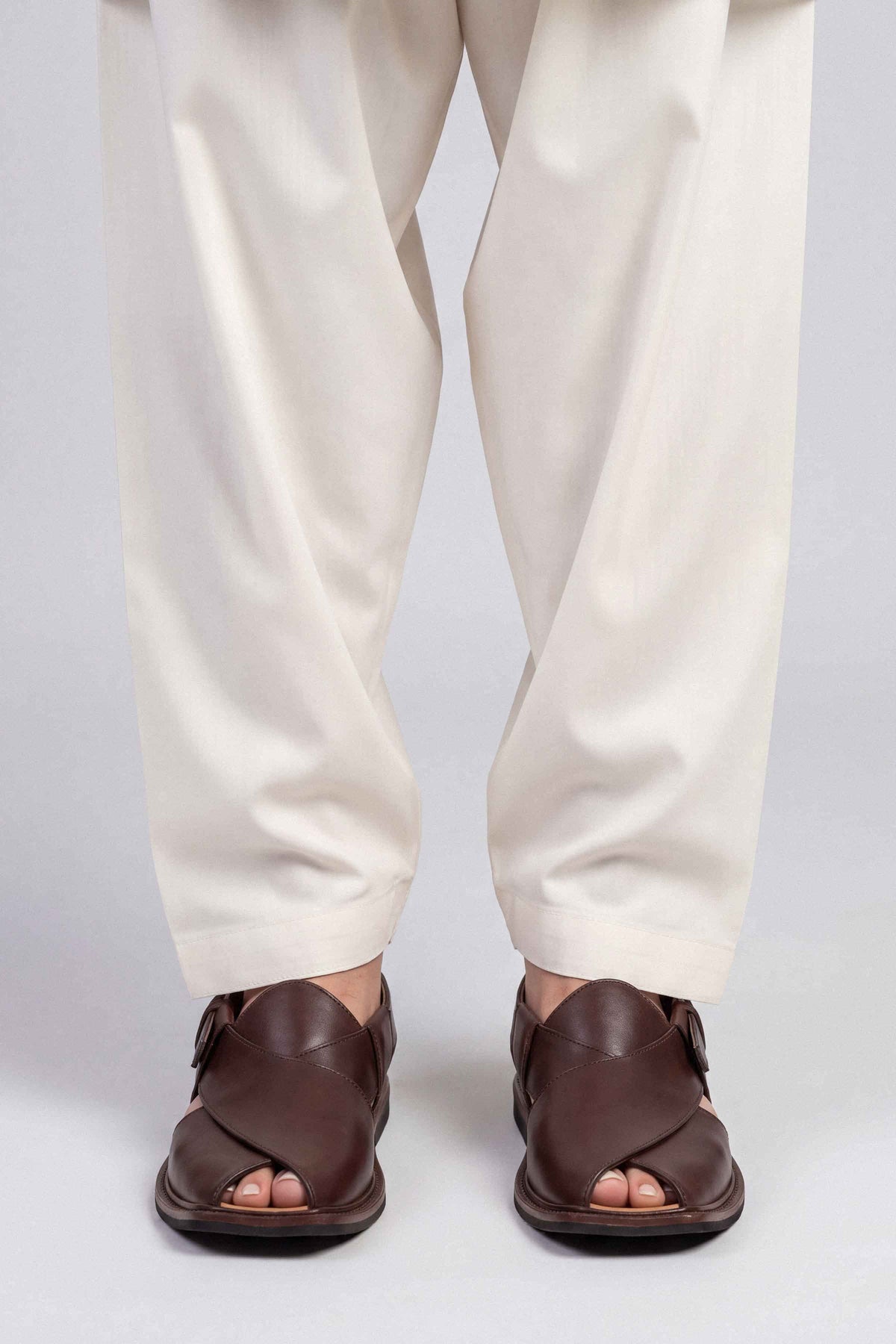 White Solid Shalwar in Cotton ready-to-wear
