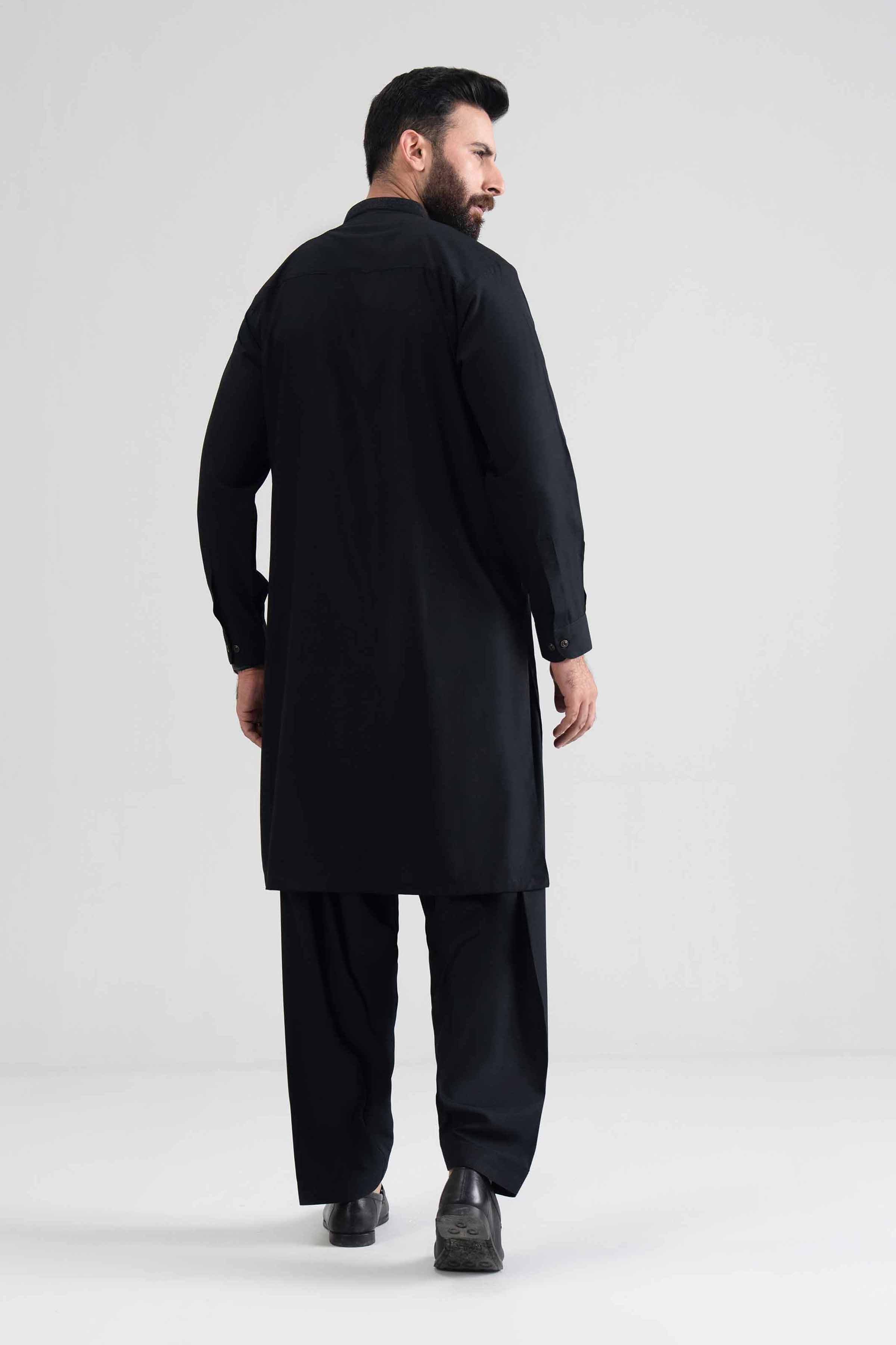 2 Piece - Embroidered Suit - NQ26-002 Black Blended 2PC Embroidered