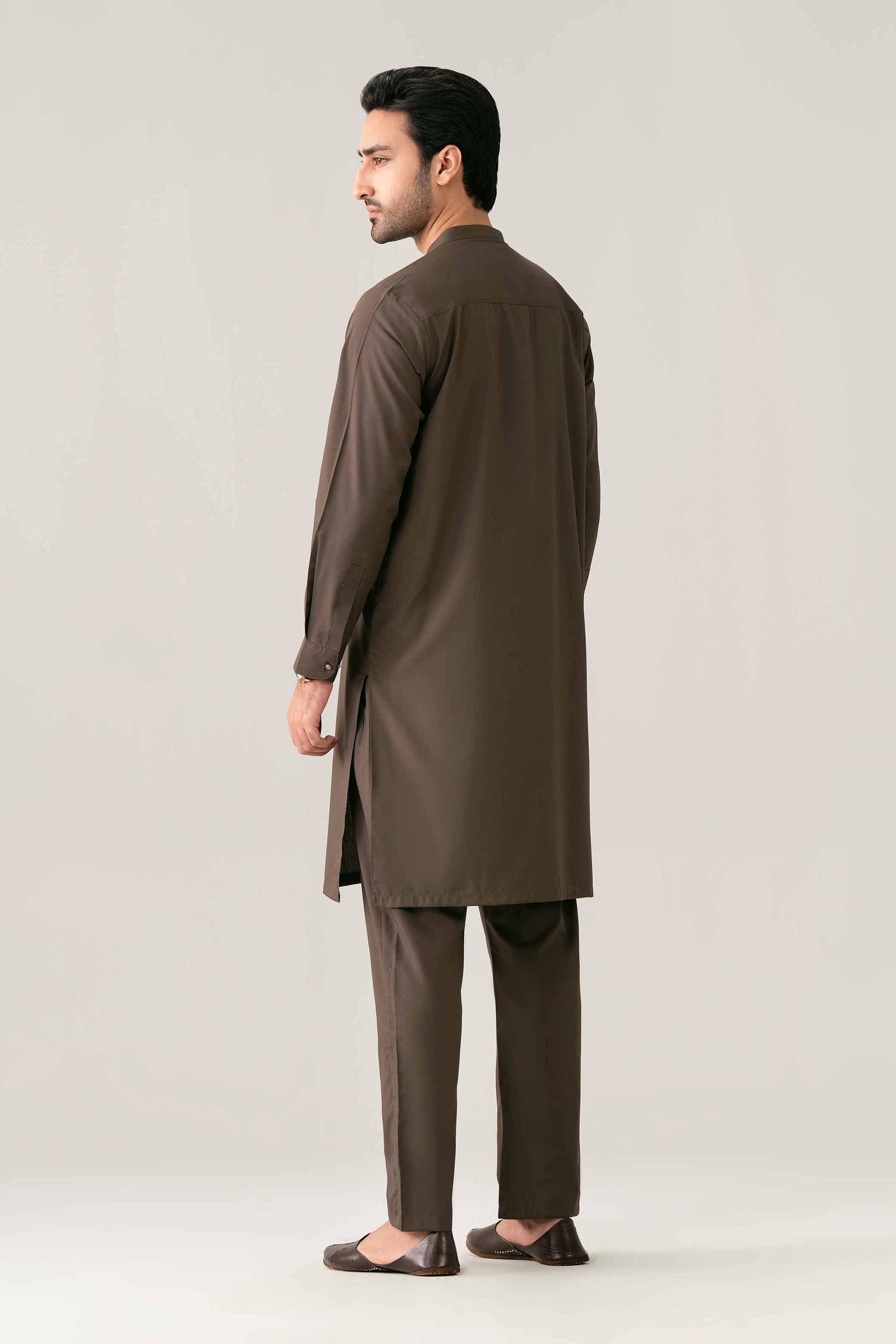 2 Piece - Embroidered Suit - NQ26-014 Brown PV 2 Pieces Embroidered