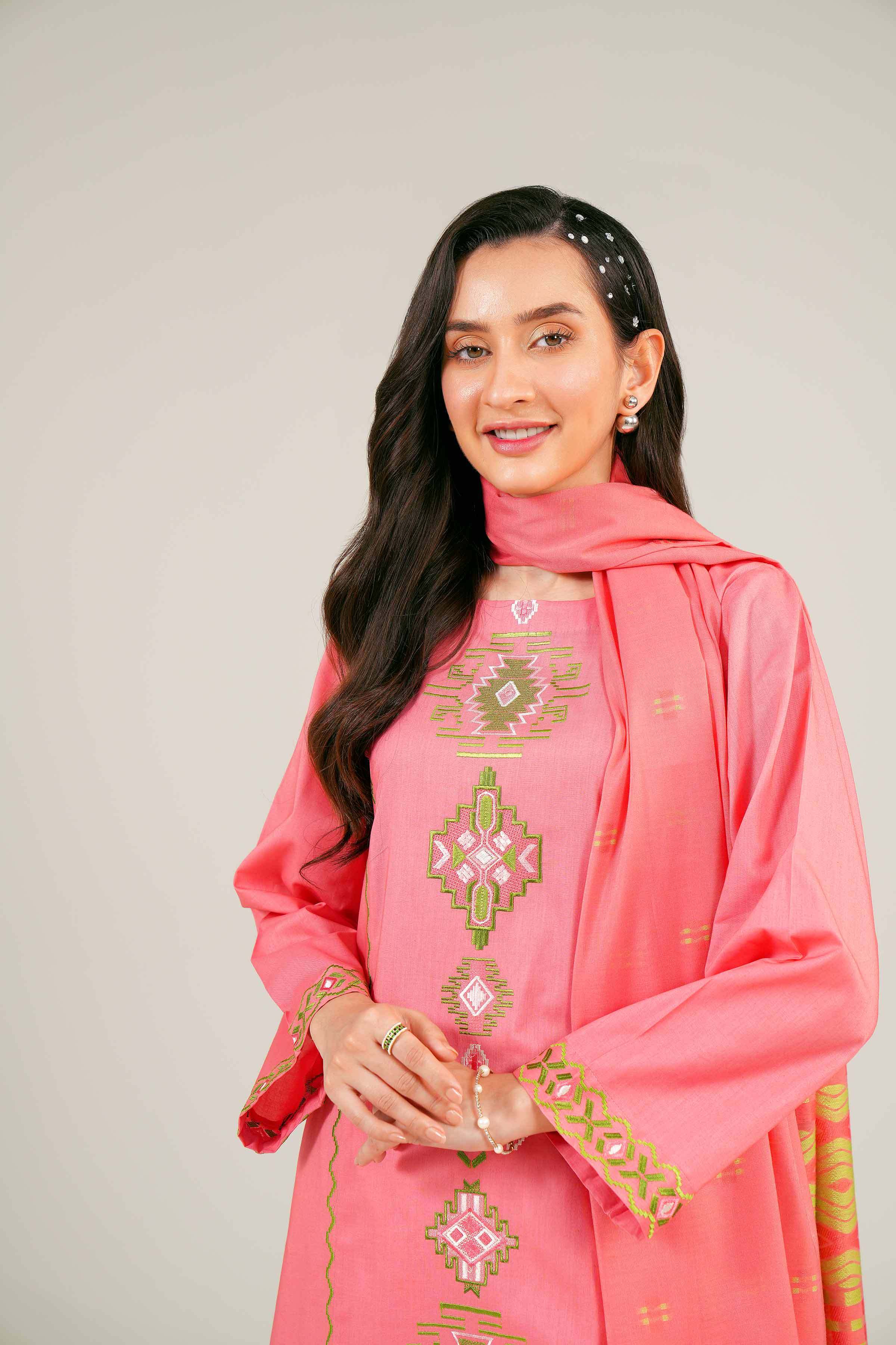 2 Piece - Embroidered Suit - PE24-100