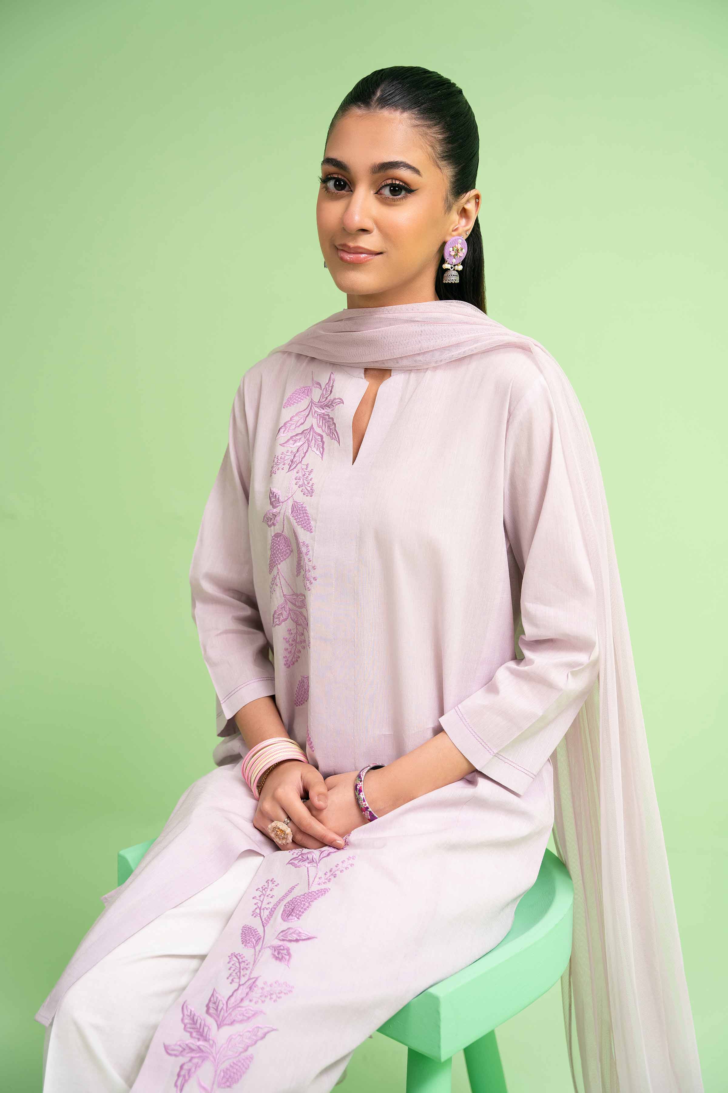 2 Piece - Embroidered Suit - PE24-131