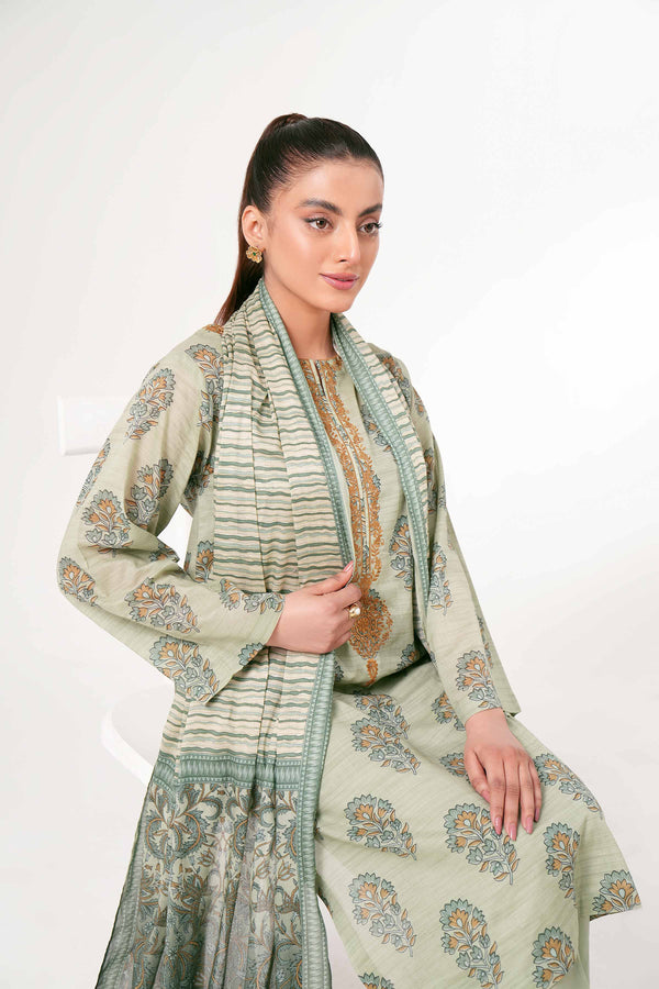3 Piece - Printed Embroidered Suit - PE24-246