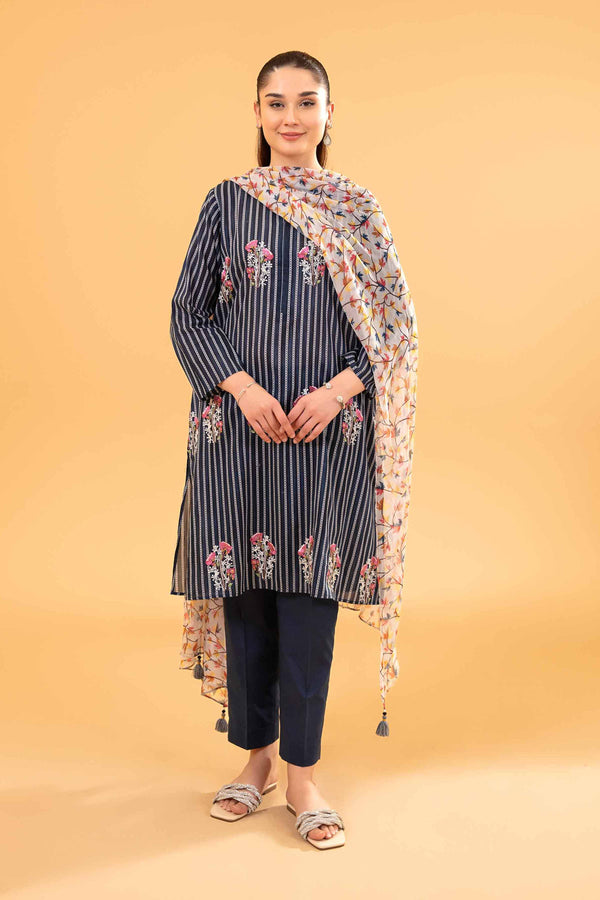2 Piece - Printed Embroidered Suit - PE24-283