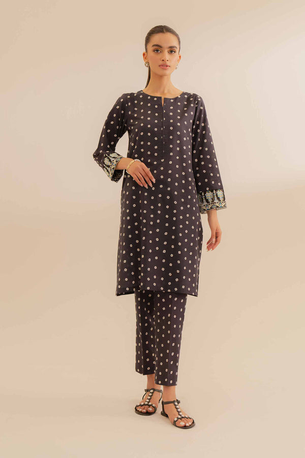 2 Piece - Printed Embroidered Suit - PE24-326