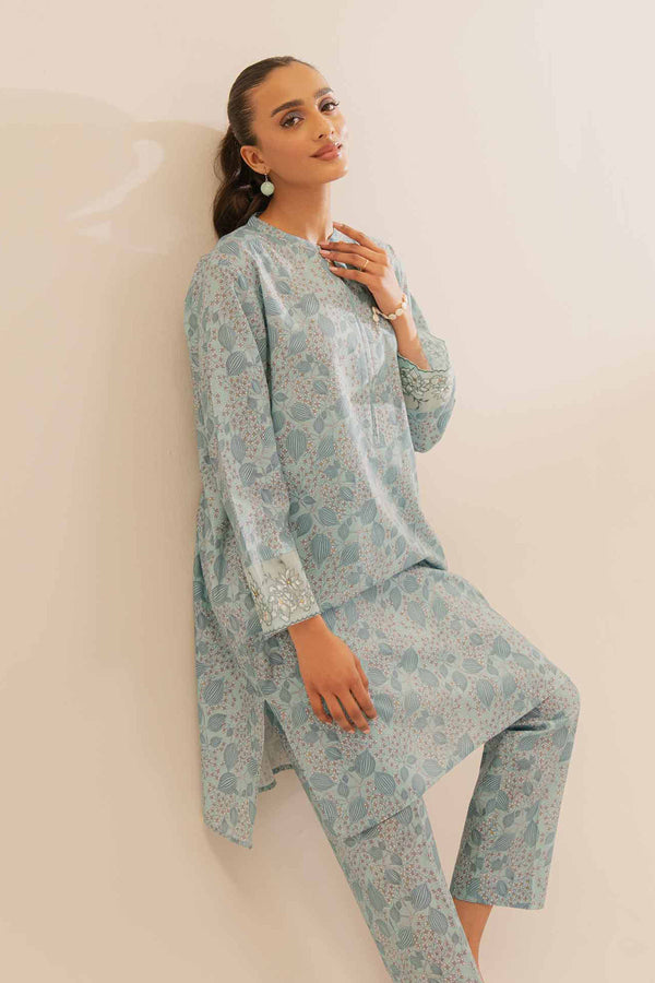 2 Piece - Printed Embroidered Suit - PE24-336