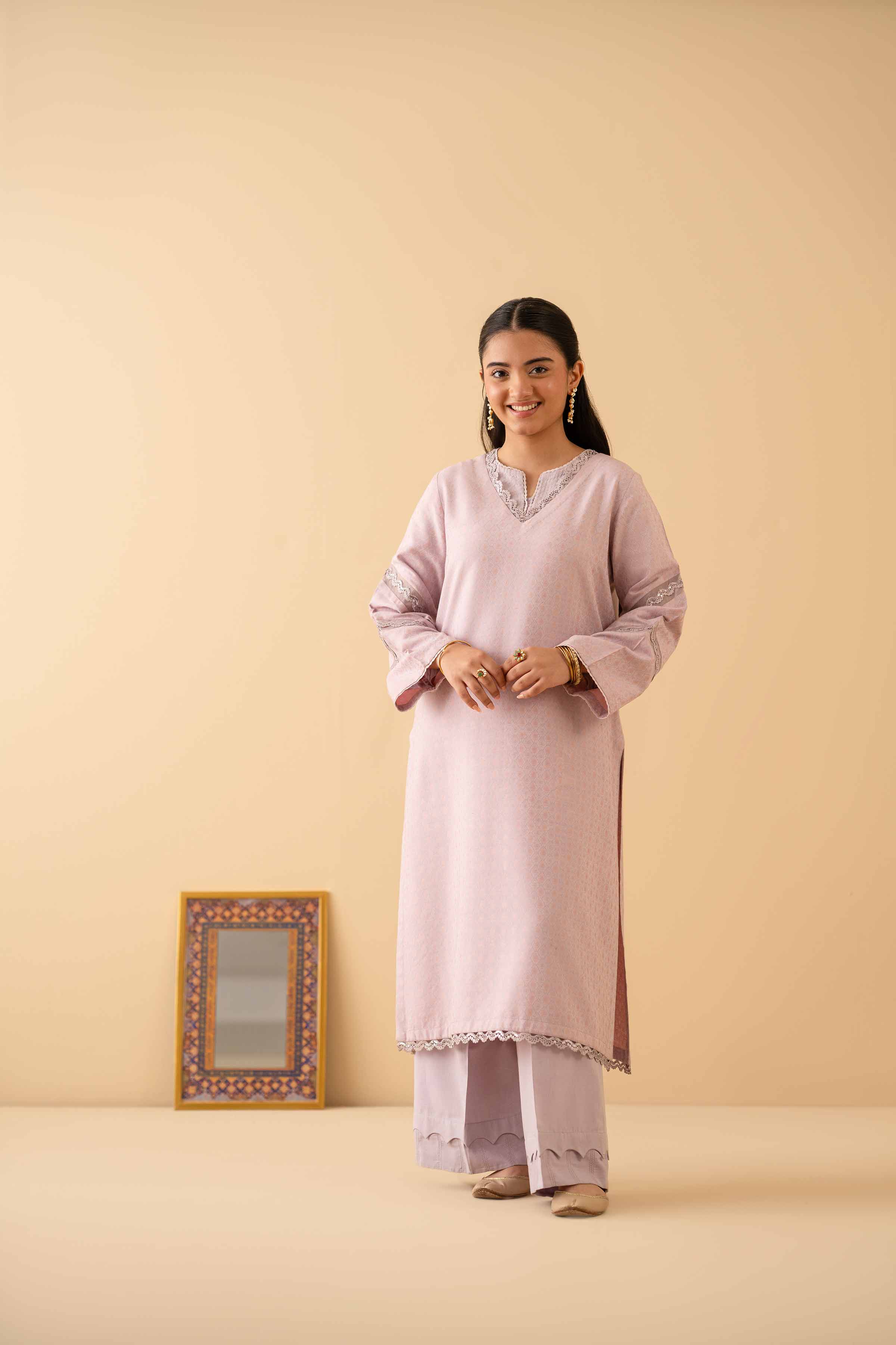 NISHATUAE - Purple Solids Cambric 2-piece Ready to wear Dress