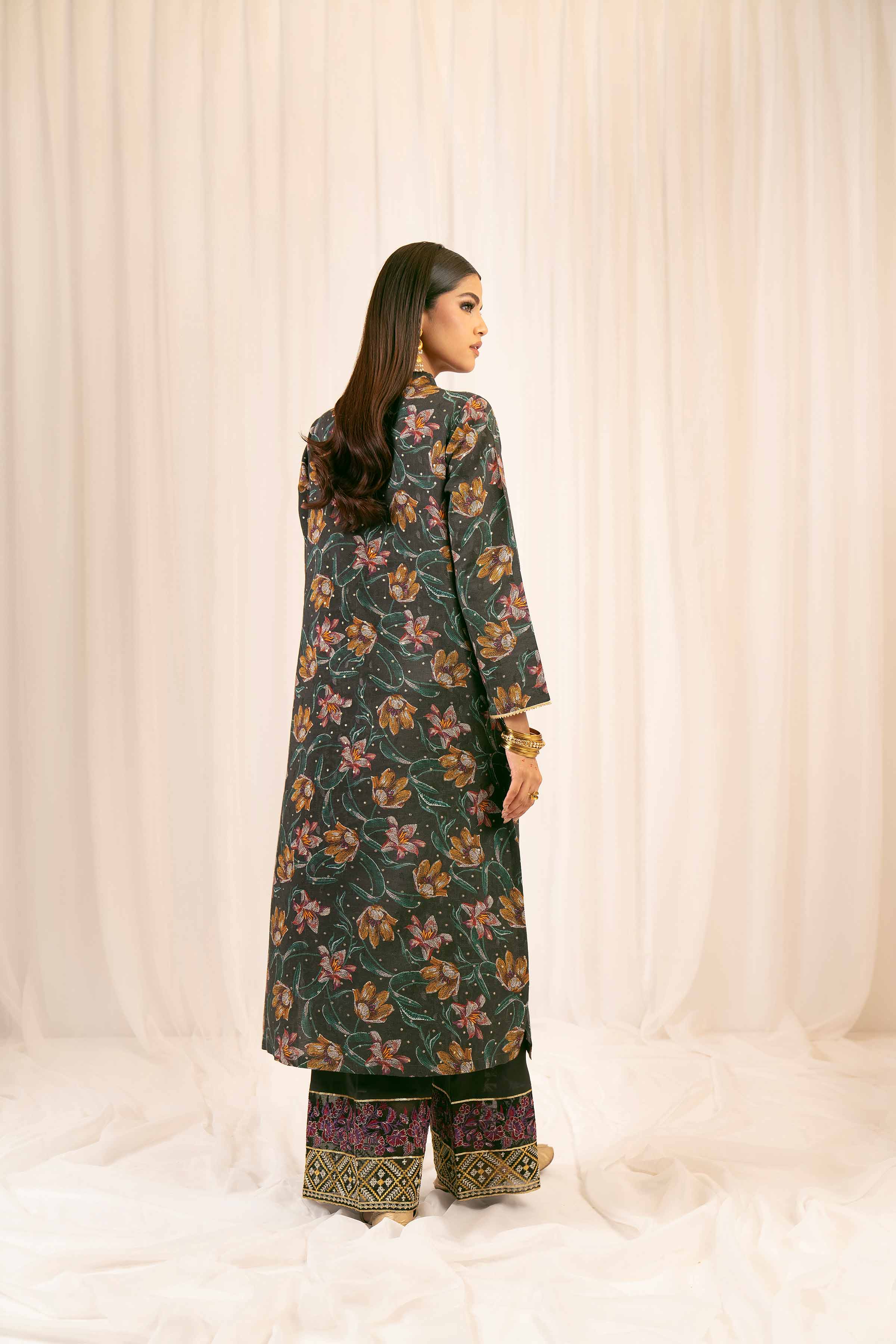 2 Piece - Printed Embroidered Suit - PFE25-15