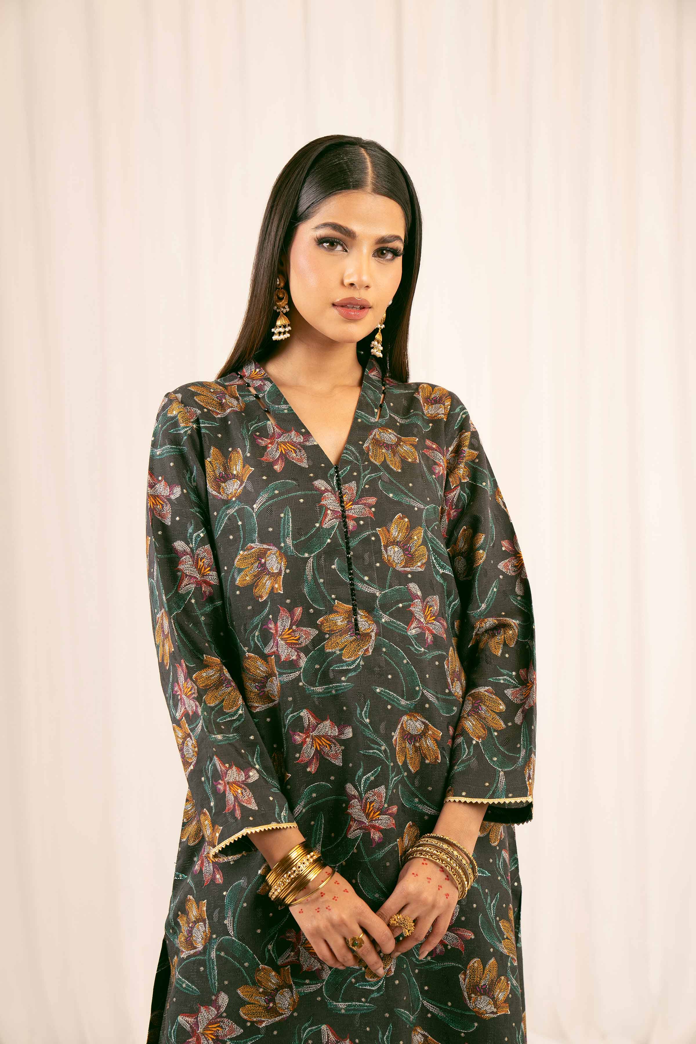 2 Piece - Printed Embroidered Suit - PFE25-15