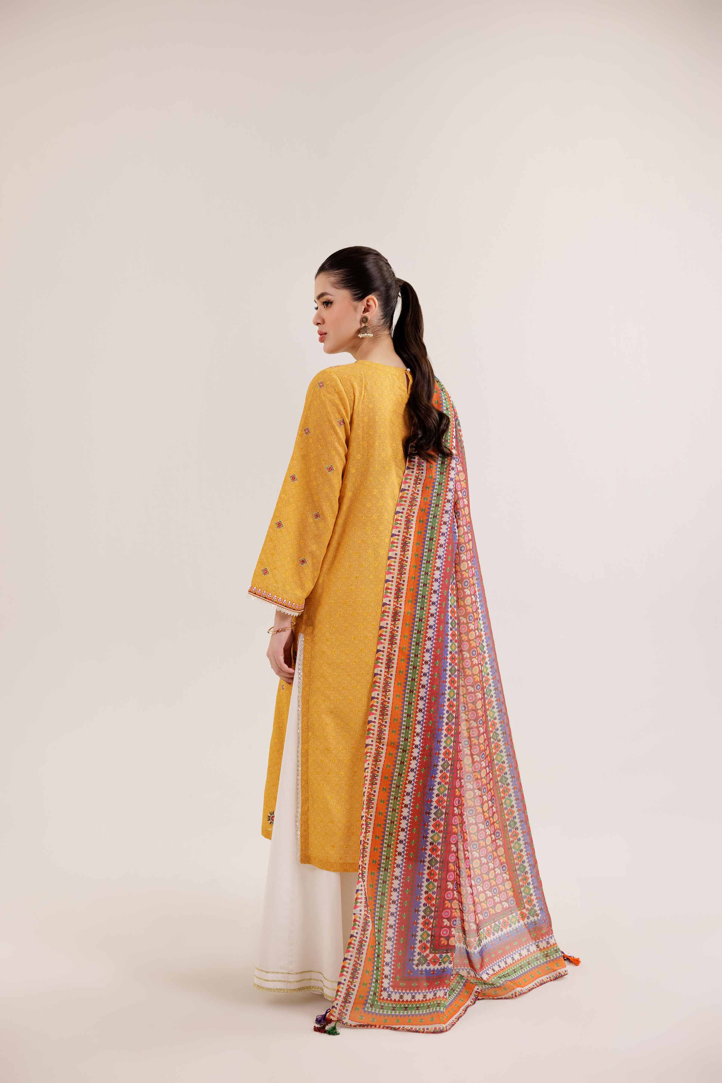 2 Piece - Printed Embroidered Suit - PE25-163