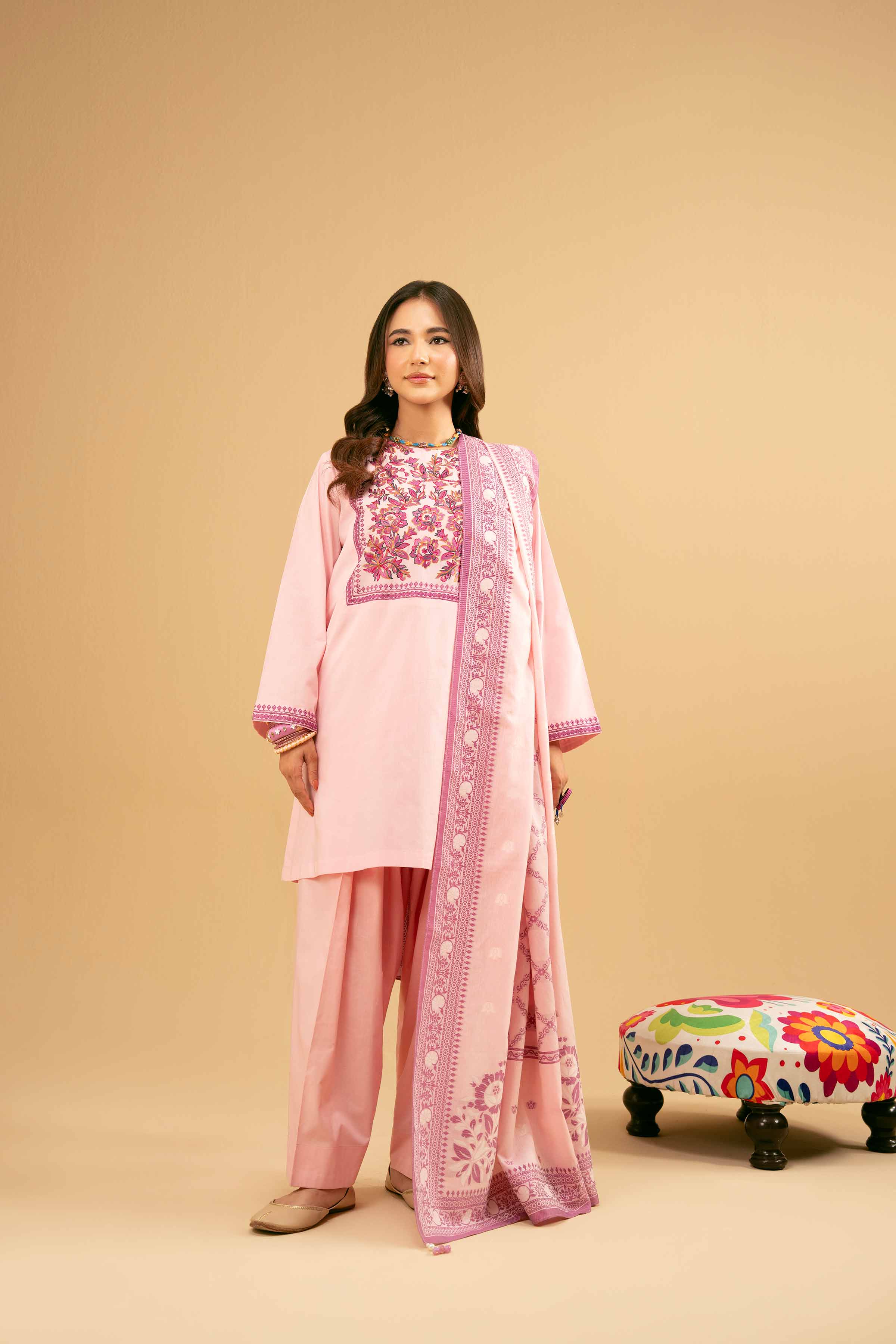 3 Piece - Embroidered Suit - PE25-177