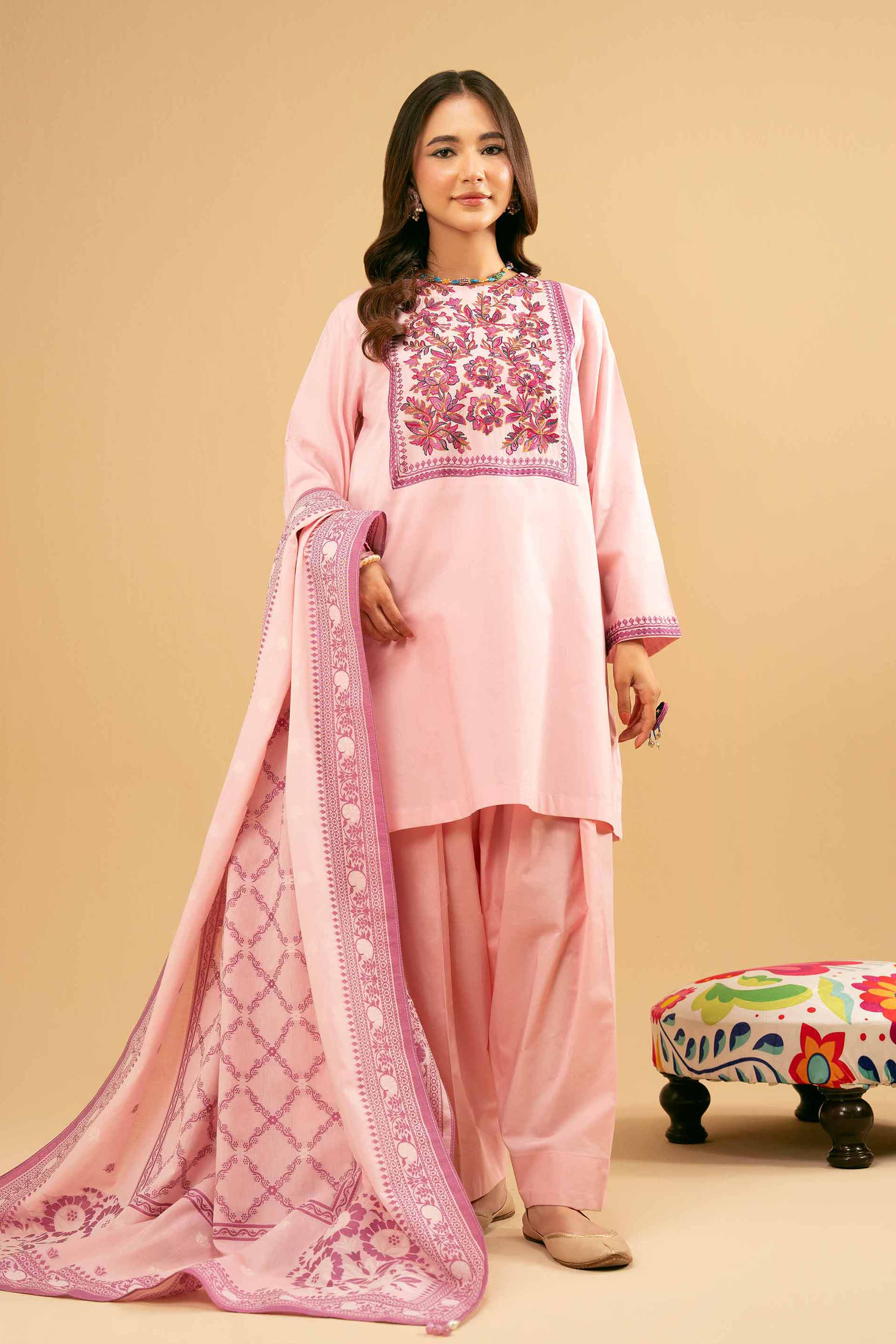 3 Piece - Embroidered Suit - PE25-177